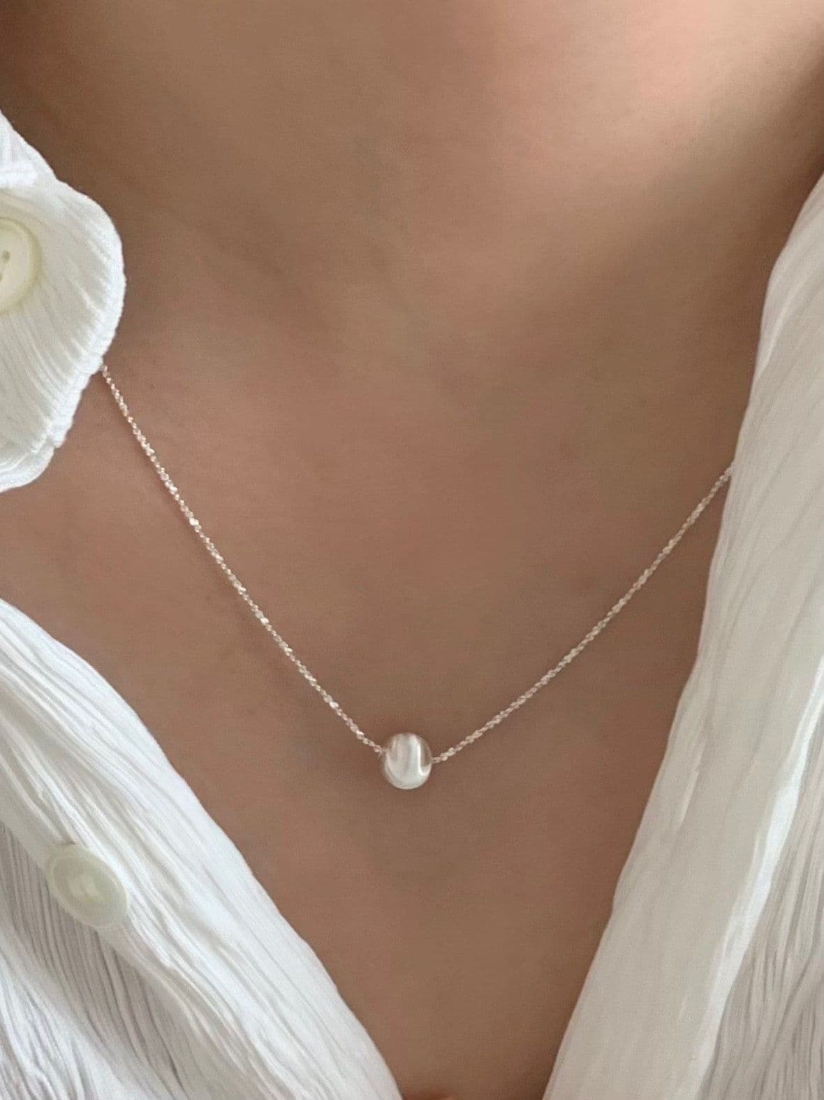 Shining Matte Ball Necklace N240 - 이미지 1