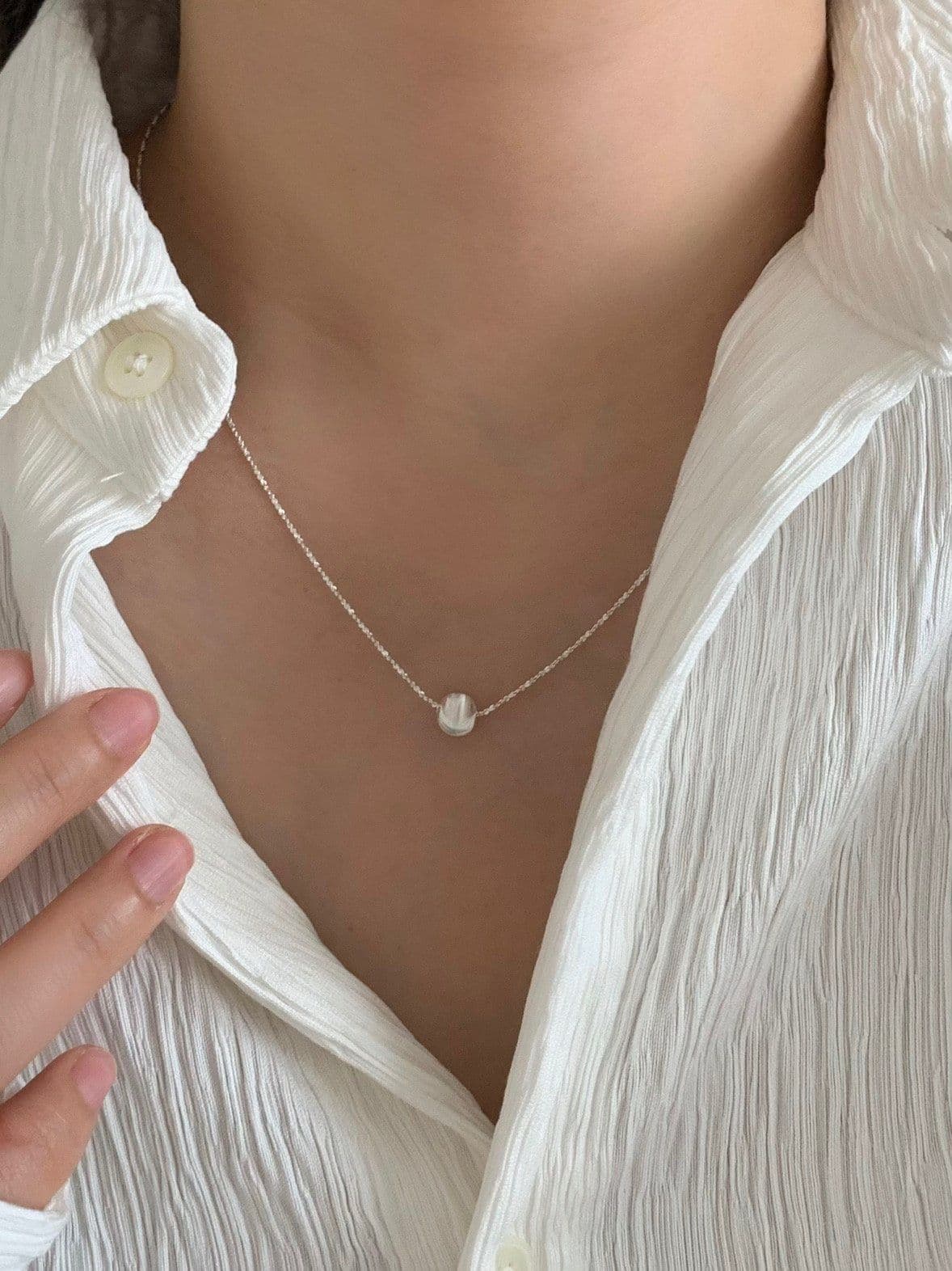 Shining Matte Ball Necklace N240 - 이미지 4