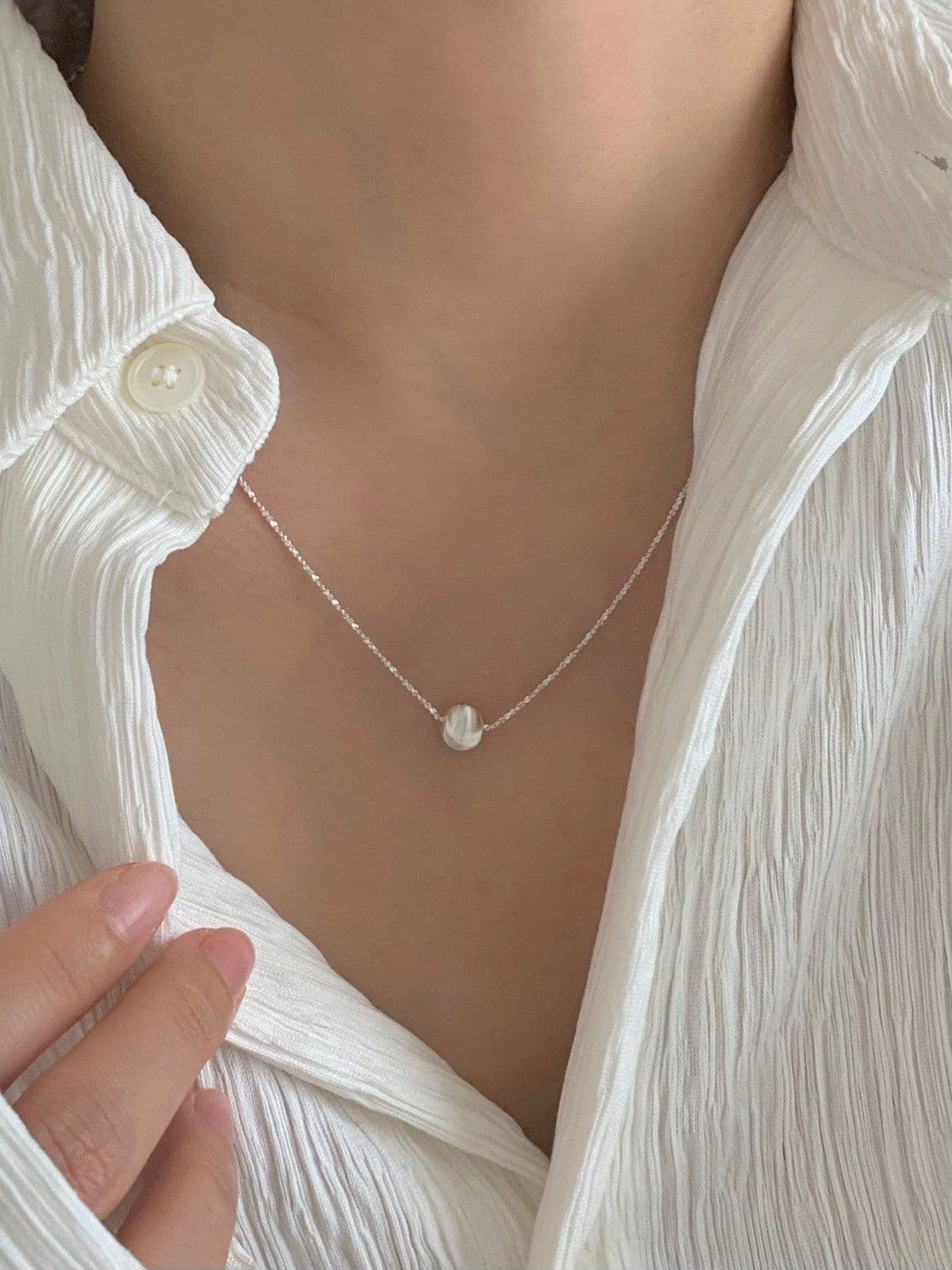 Shining Matte Ball Necklace N240 - 이미지 6