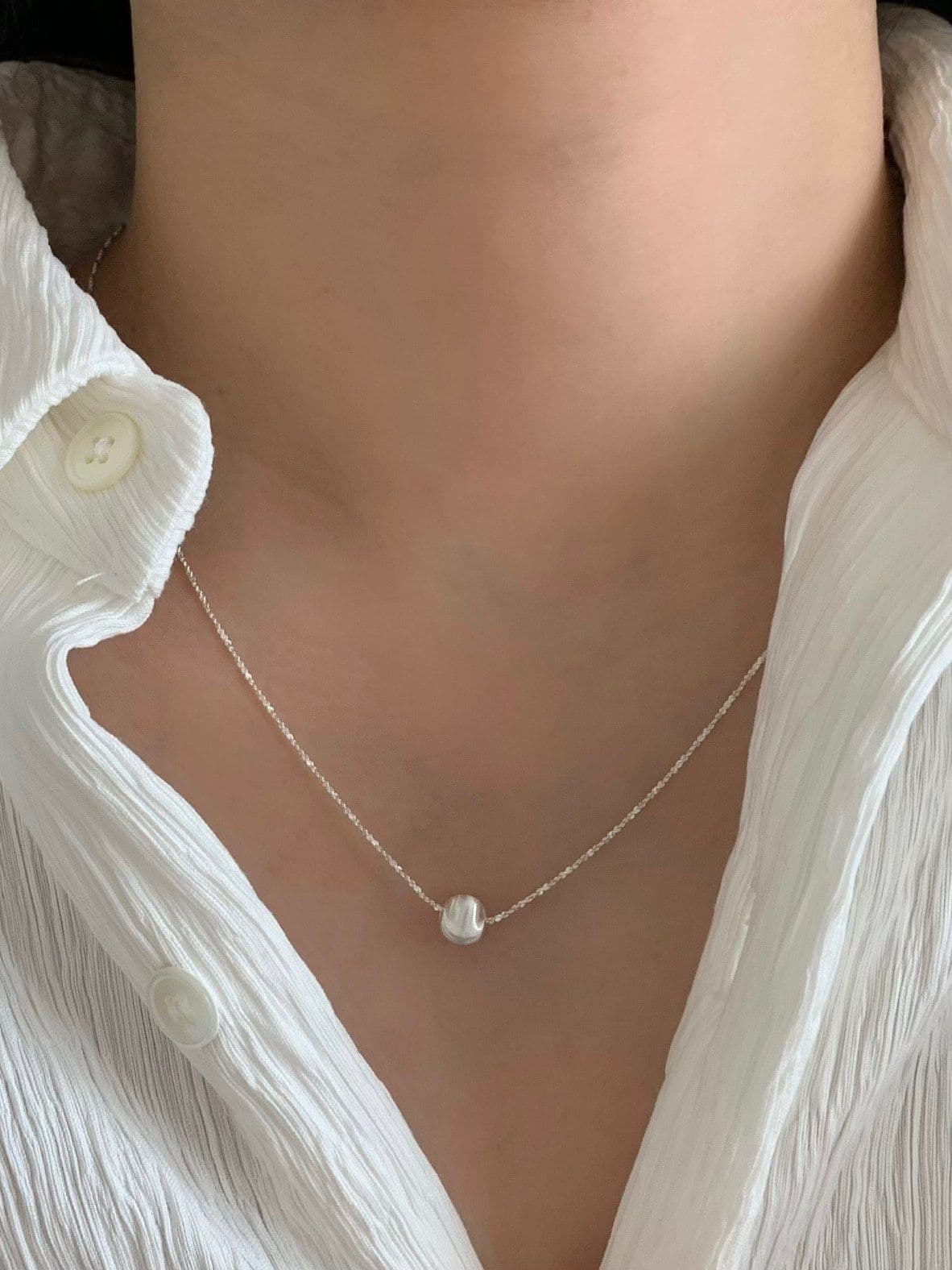 Shining Matte Ball Necklace N240 - 이미지 7