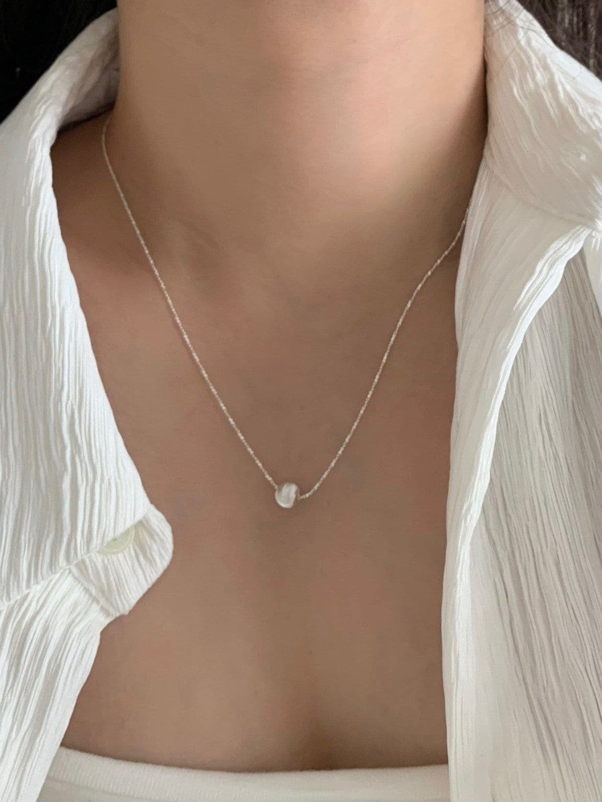 Shining Matte Ball Necklace N240 - 이미지 9