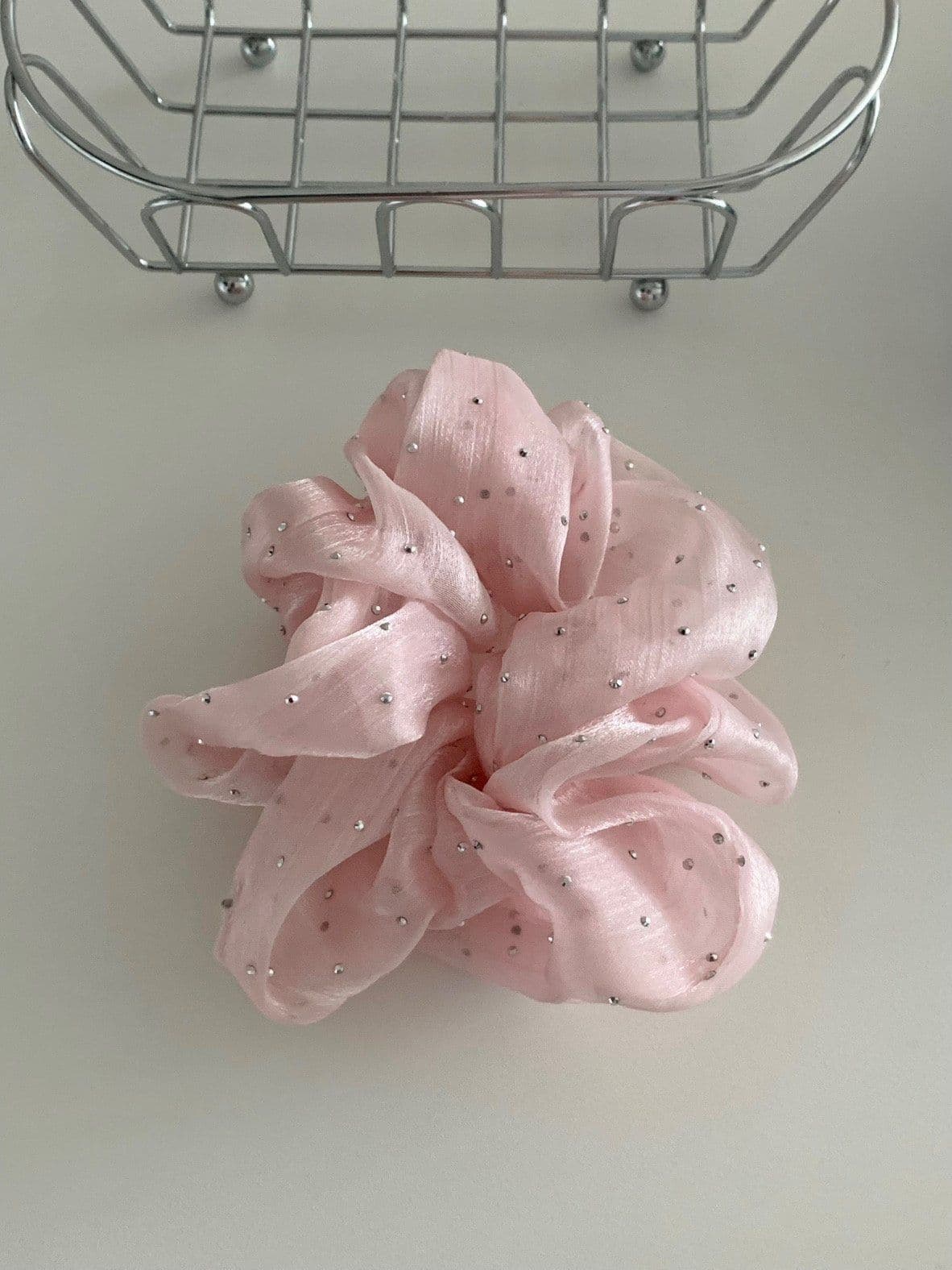 Silver Pearl Hair Scrunchie Big Scrunchie H166 - 이미지 8