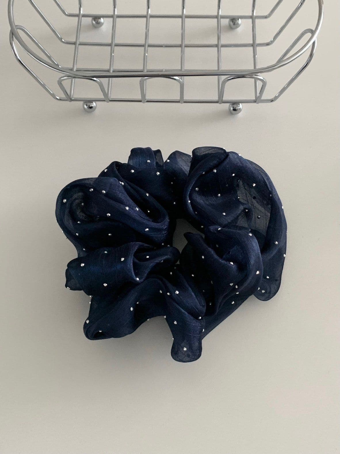 Silver Pearl Hair Scrunchie Big Scrunchie H166 - 이미지 9