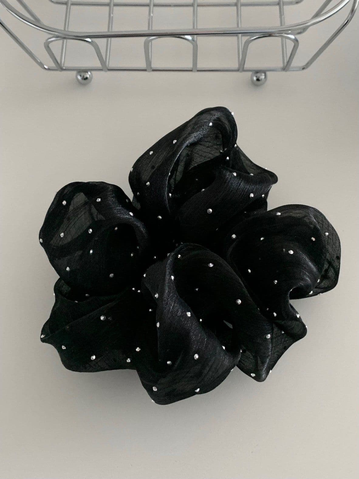 Silver Pearl Hair Scrunchie Big Scrunchie H166 - 이미지 10