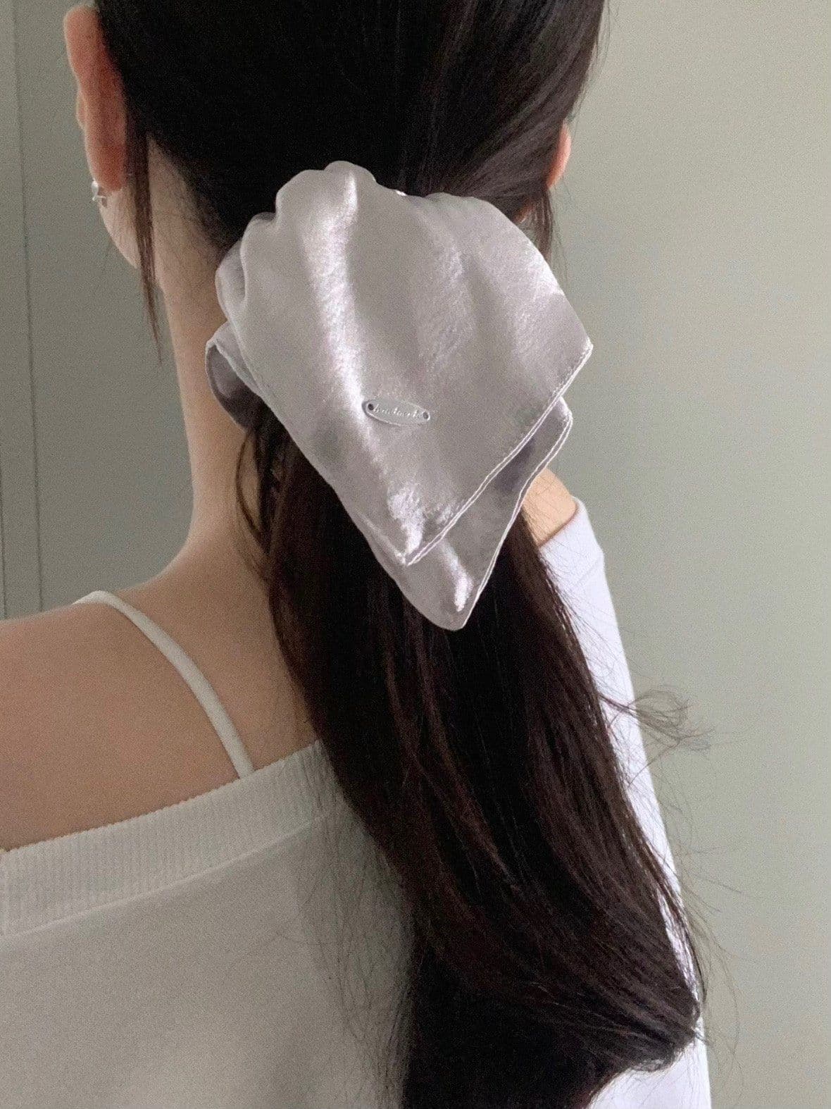 Handmade Square Scrunchie Silver Hair Scrunchie Hair Tie H168 - 이미지 13