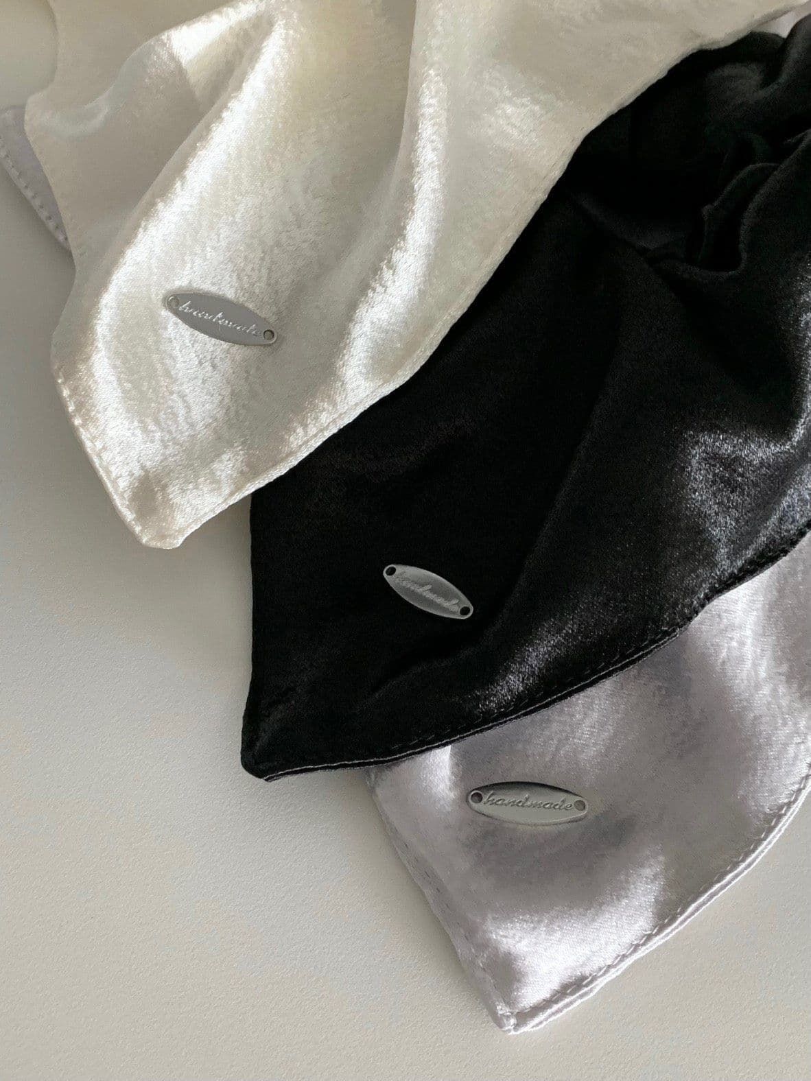 Handmade Square Scrunchie Silver Hair Scrunchie Hair Tie H168 - 이미지 17