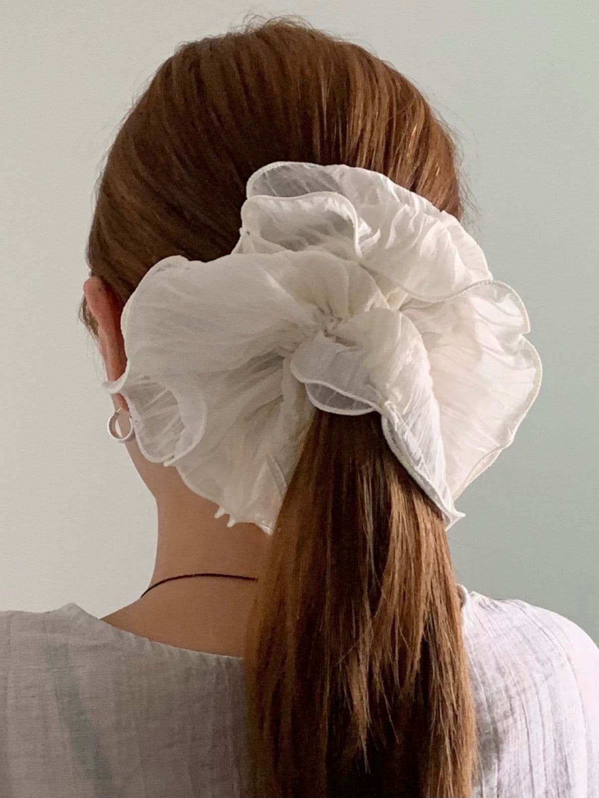 Wrinkle Big Gopchang Wedding Chiffon Choux Fine Pleats Big Scrunchie H143 - 이미지 2