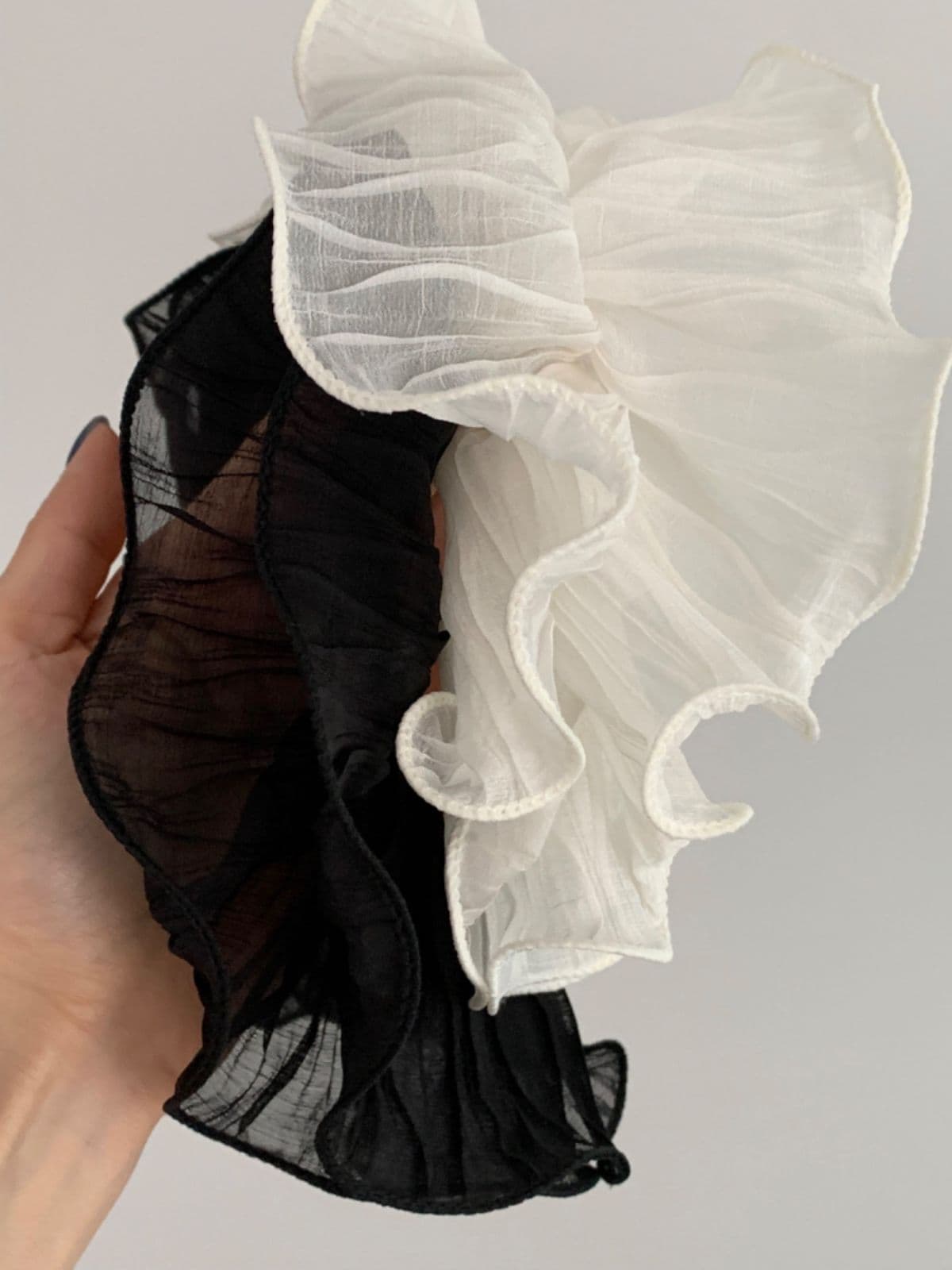 Wrinkle Big Gopchang Wedding Chiffon Choux Fine Pleats Big Scrunchie H143 - 이미지 9
