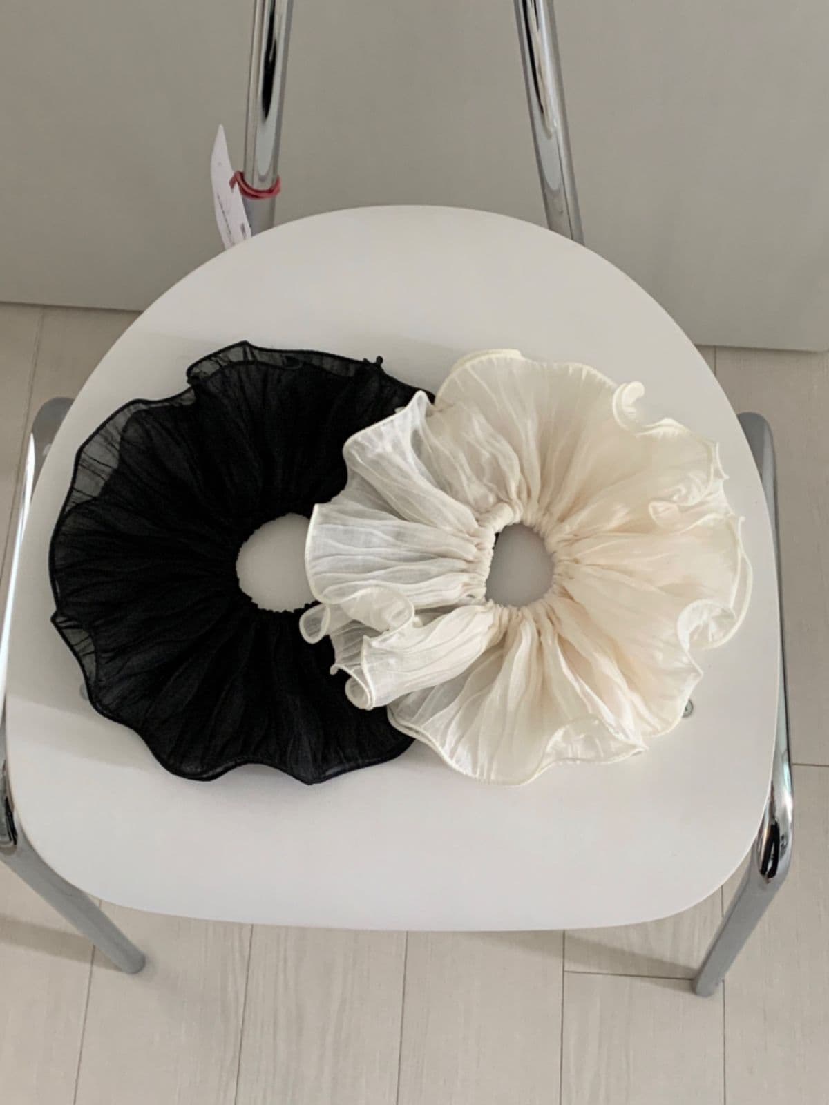Wrinkle Big Gopchang Wedding Chiffon Choux Fine Pleats Big Scrunchie H143 - 이미지 10