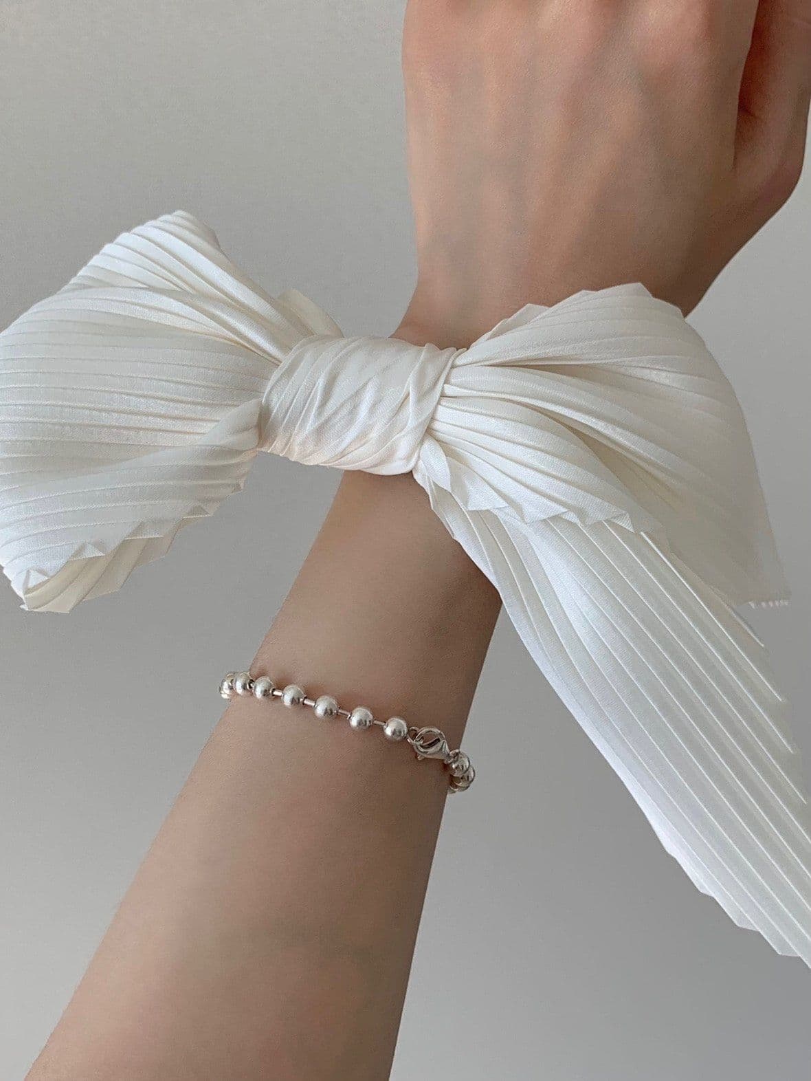 Pleated Ribbon Scrunchie Ribbon Hair Tie Curly Headband Hairband H096 - 이미지 5