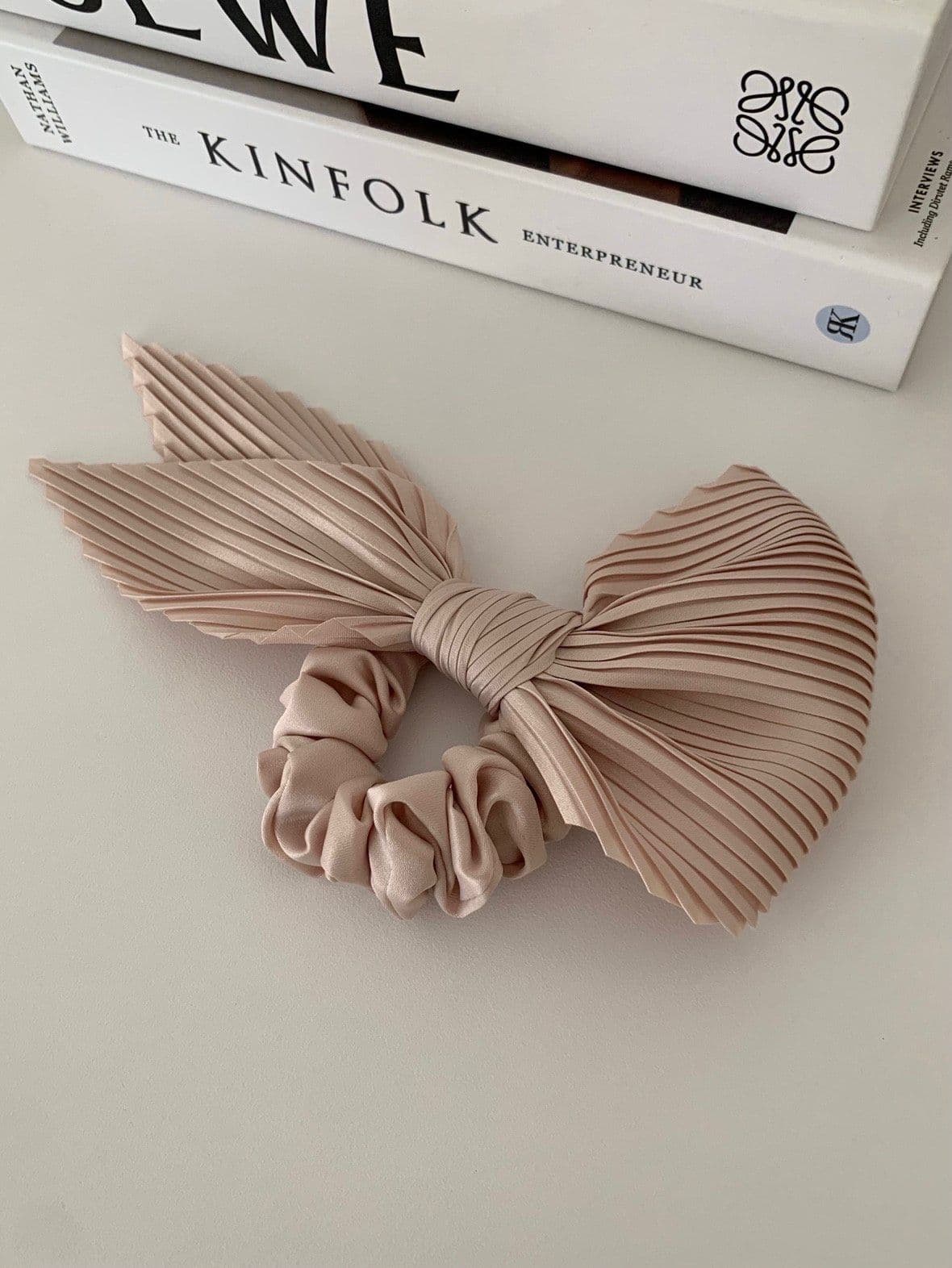 Pleated Ribbon Scrunchie Ribbon Hair Tie Curly Headband Hairband H096 - 이미지 11