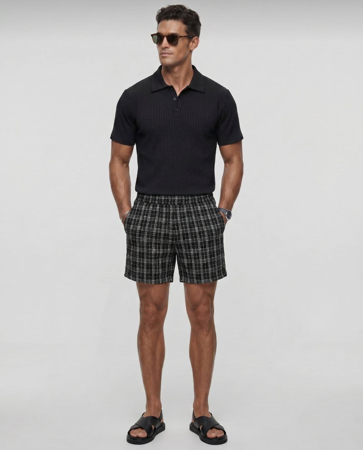 Tweed pintuck shorts - 이미지 4