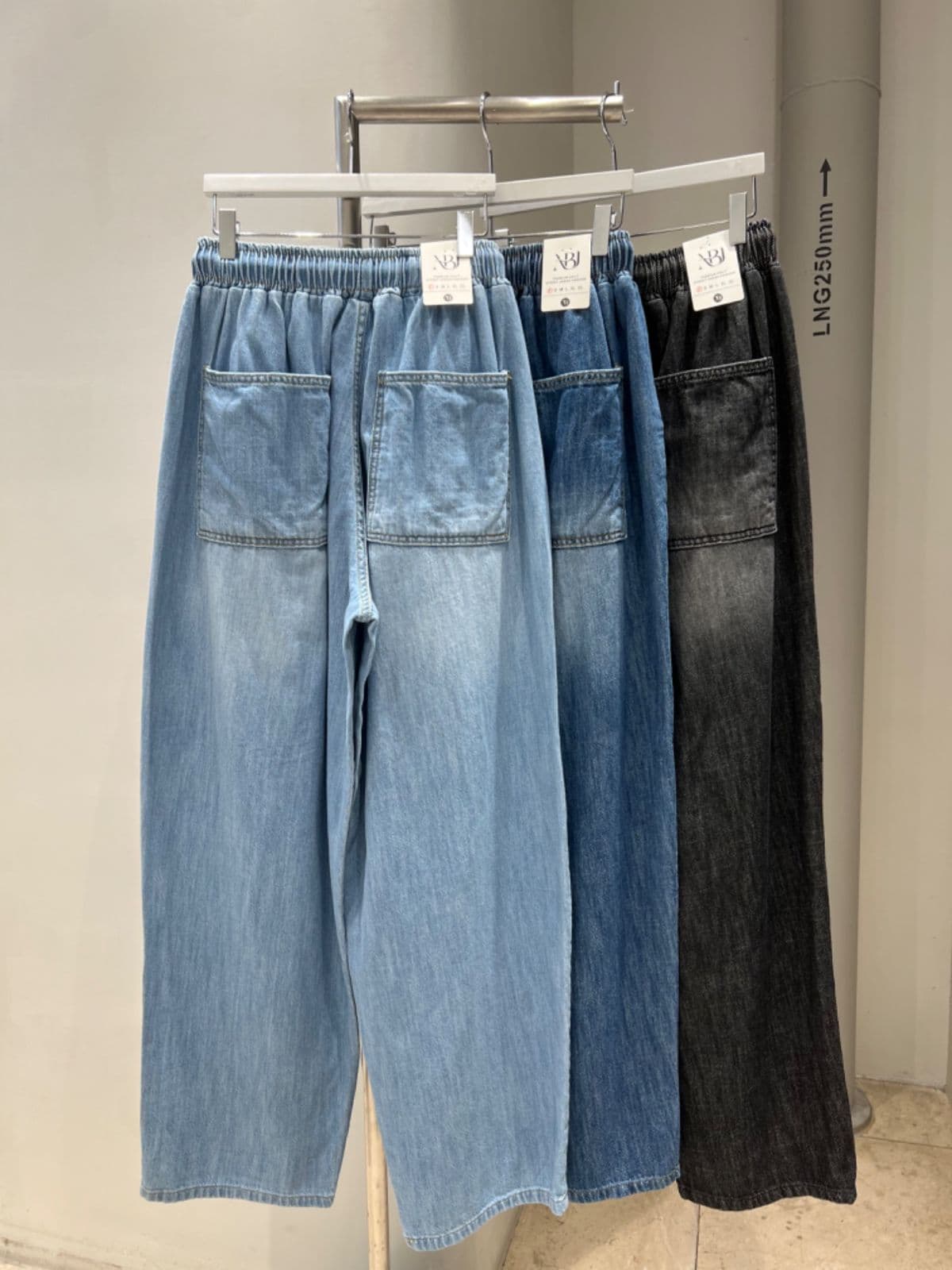 New Summer Arrival_Linen Balloon Elastic Waist Denim (Unisex Elastic Waist Denim Wide Pants Big Size) - 이미지 2