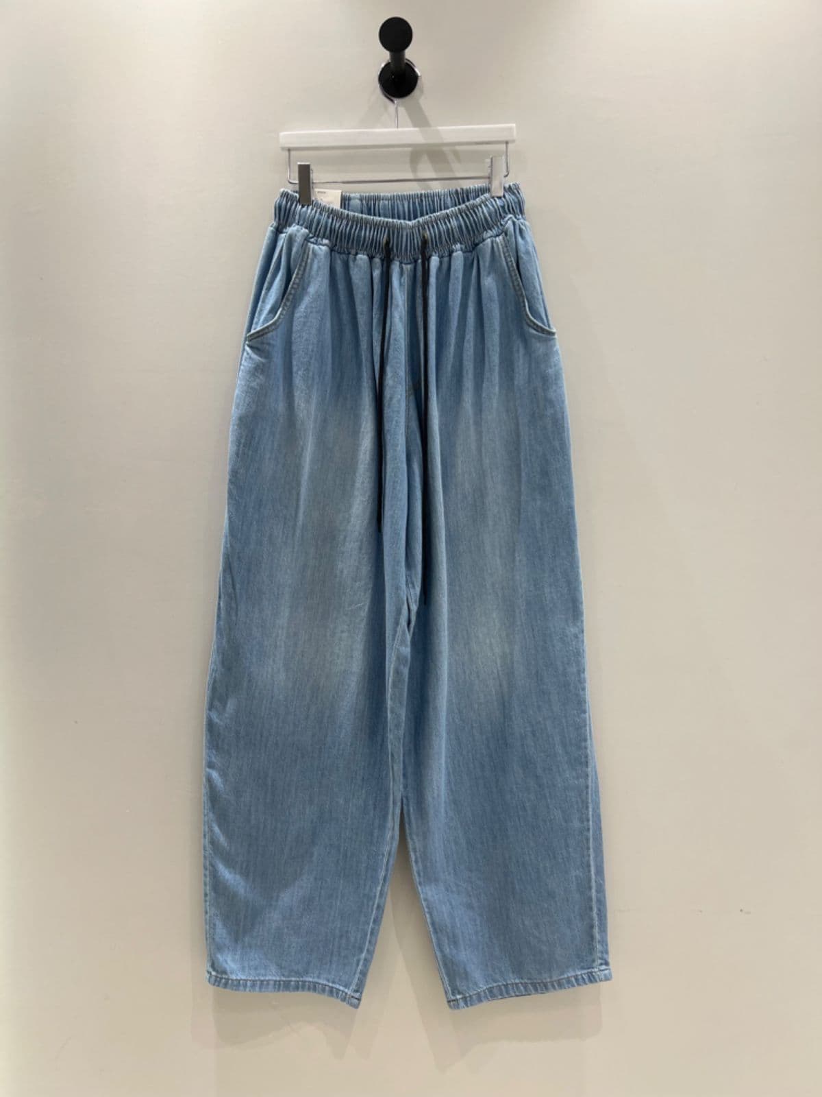 New Summer Arrival_Linen Balloon Elastic Waist Denim (Unisex Elastic Waist Denim Wide Pants Big Size) - 이미지 5