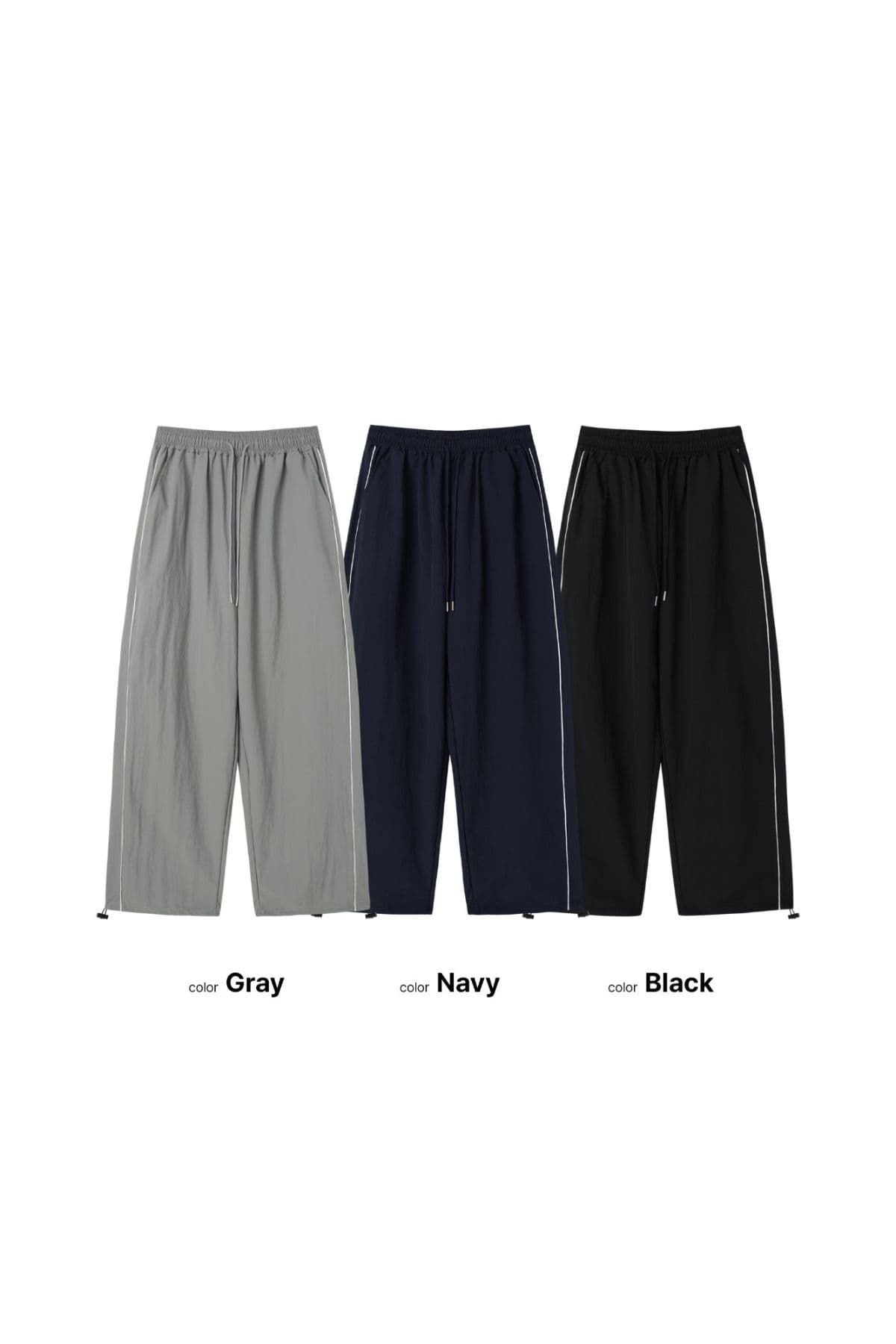 Piping line nylon string pants - 이미지 1