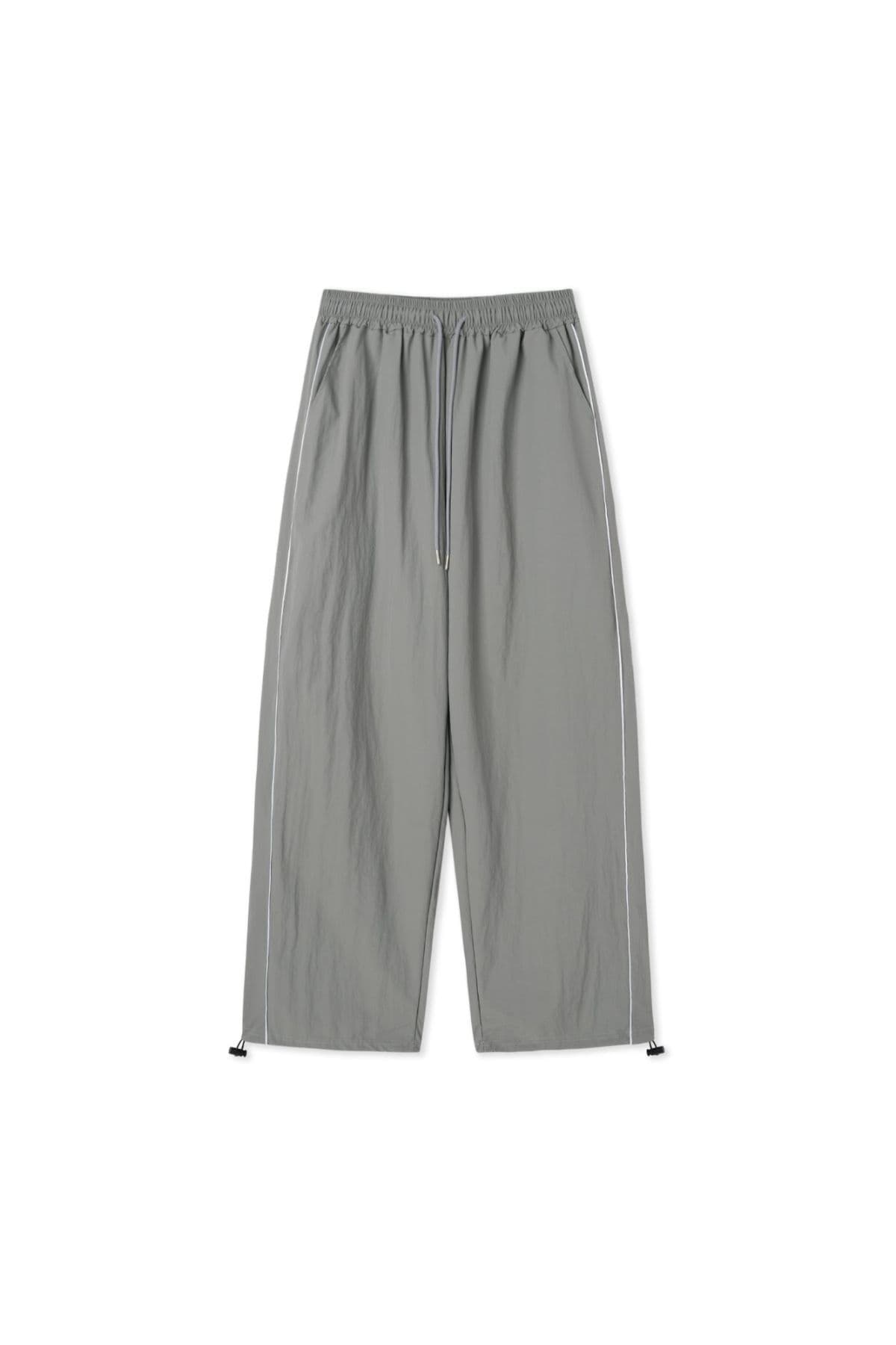 Piping line nylon string pants - 이미지 3