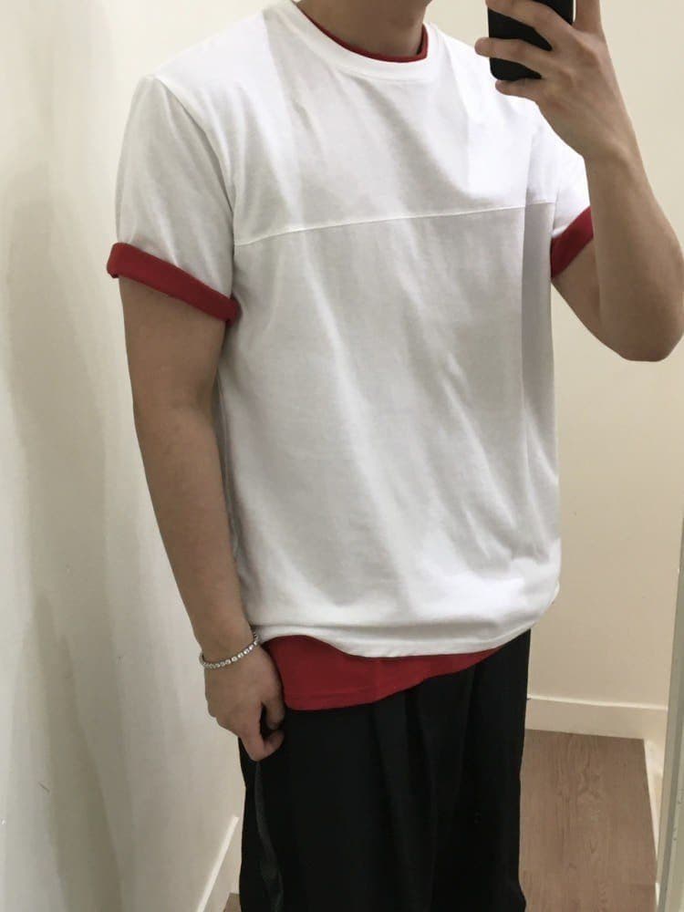Divide Cut Short Sleeve T-shirt - 이미지 2