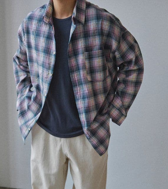 341 Jaejae Seersucker Check Shirt - 이미지 2