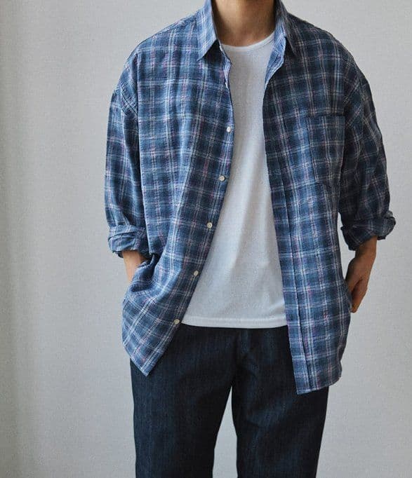 341 Jaejae Seersucker Check Shirt - 이미지 3
