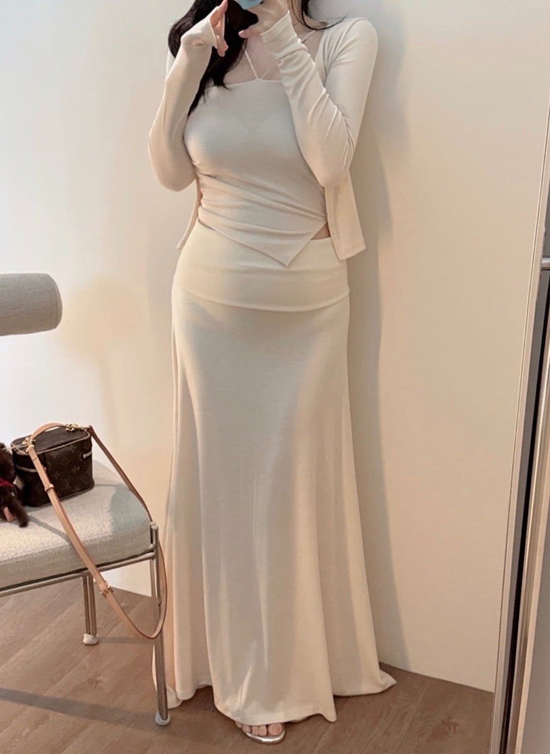 Clyoi skirt (roll-up waist, high-waist, flowy long skirt) - 이미지 12