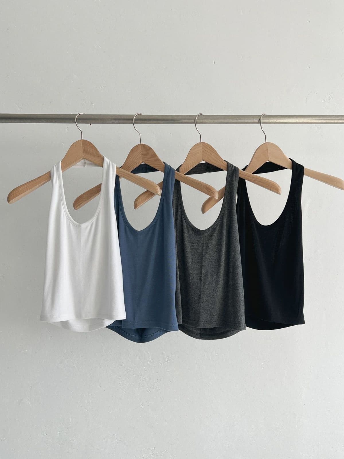 Halter Sleeveless (Layered Halter Neck Slim Fit Ribbed Sleeveless) - 이미지 7