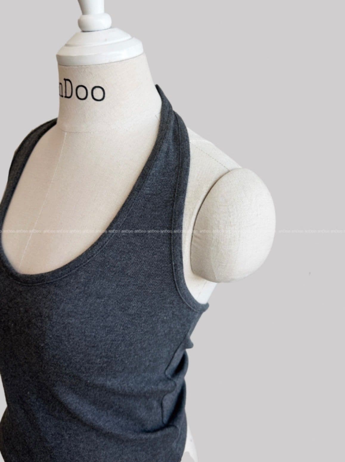 Halter Sleeveless (Layered Halter Neck Slim Fit Ribbed Sleeveless) - 이미지 9