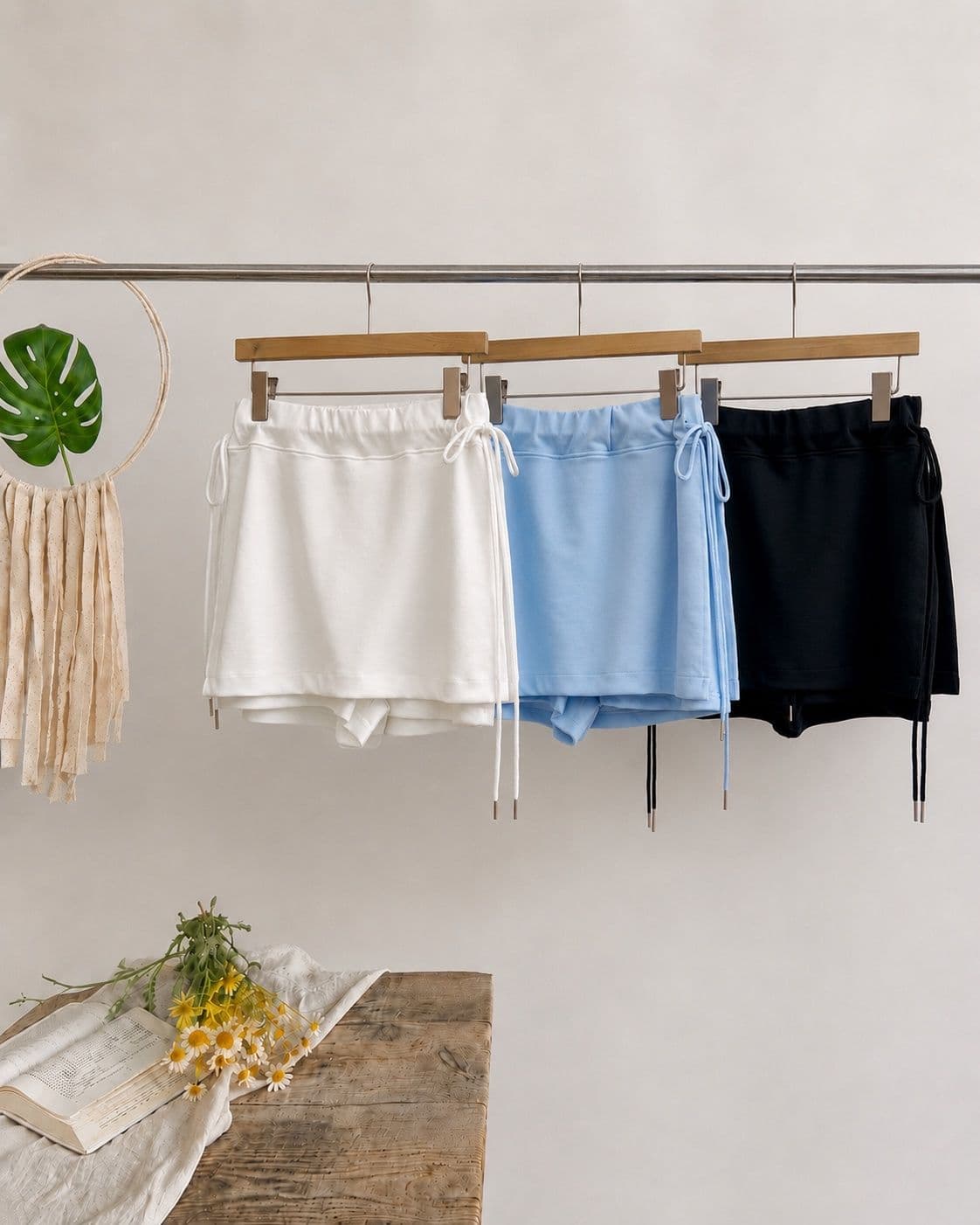 Ez Skirt Pants (Wrap Skirt Pants, Mini Length, Side Slit, String Skirt Pants) - 이미지 1