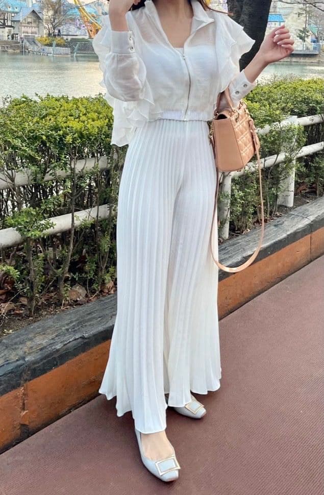 Pretzel Pants (Pleated Wide Pants with Flowy Inner Elastic Waist) - 이미지 5