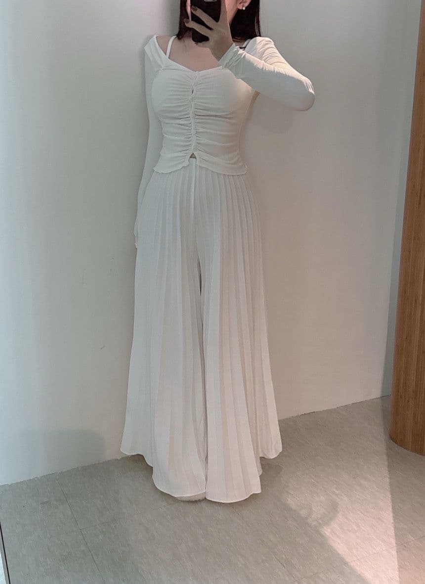 Pretzel Pants (Pleated Wide Pants with Flowy Inner Elastic Waist) - 이미지 12
