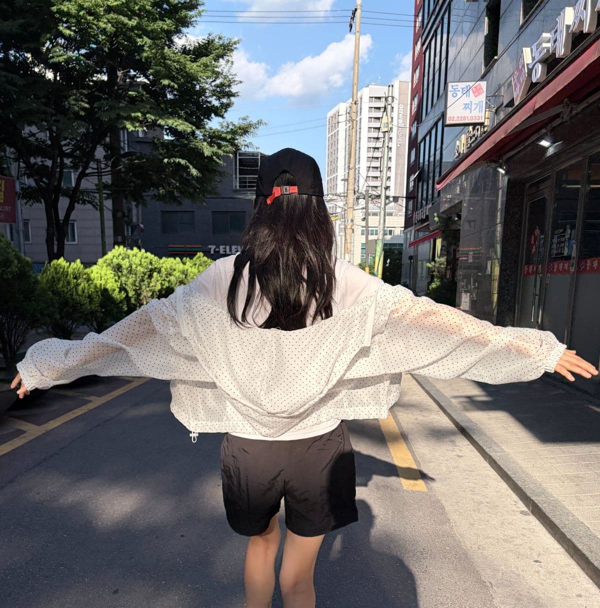 Dot Linen Zip-up Hoodie (See-through Oversized Zip-up Hoodie Windbreaker Dot) - 이미지 14