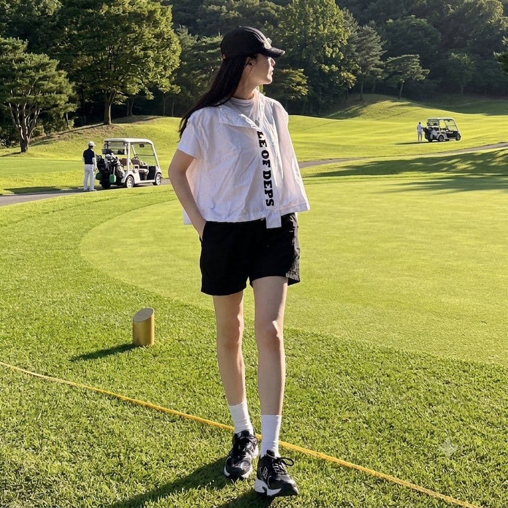 Windbreaker (Hooded Vest Crinkly Nylon Zip-up Cropped Drawstring Oversized Layered Golf Camping) - 이미지 4