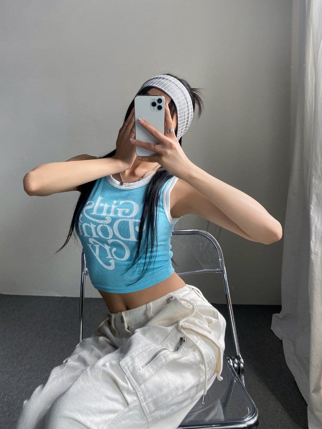Waterbomb Color Block Crop Sleeveless Lettering Ribbed Sleeveless 301 - 이미지 6