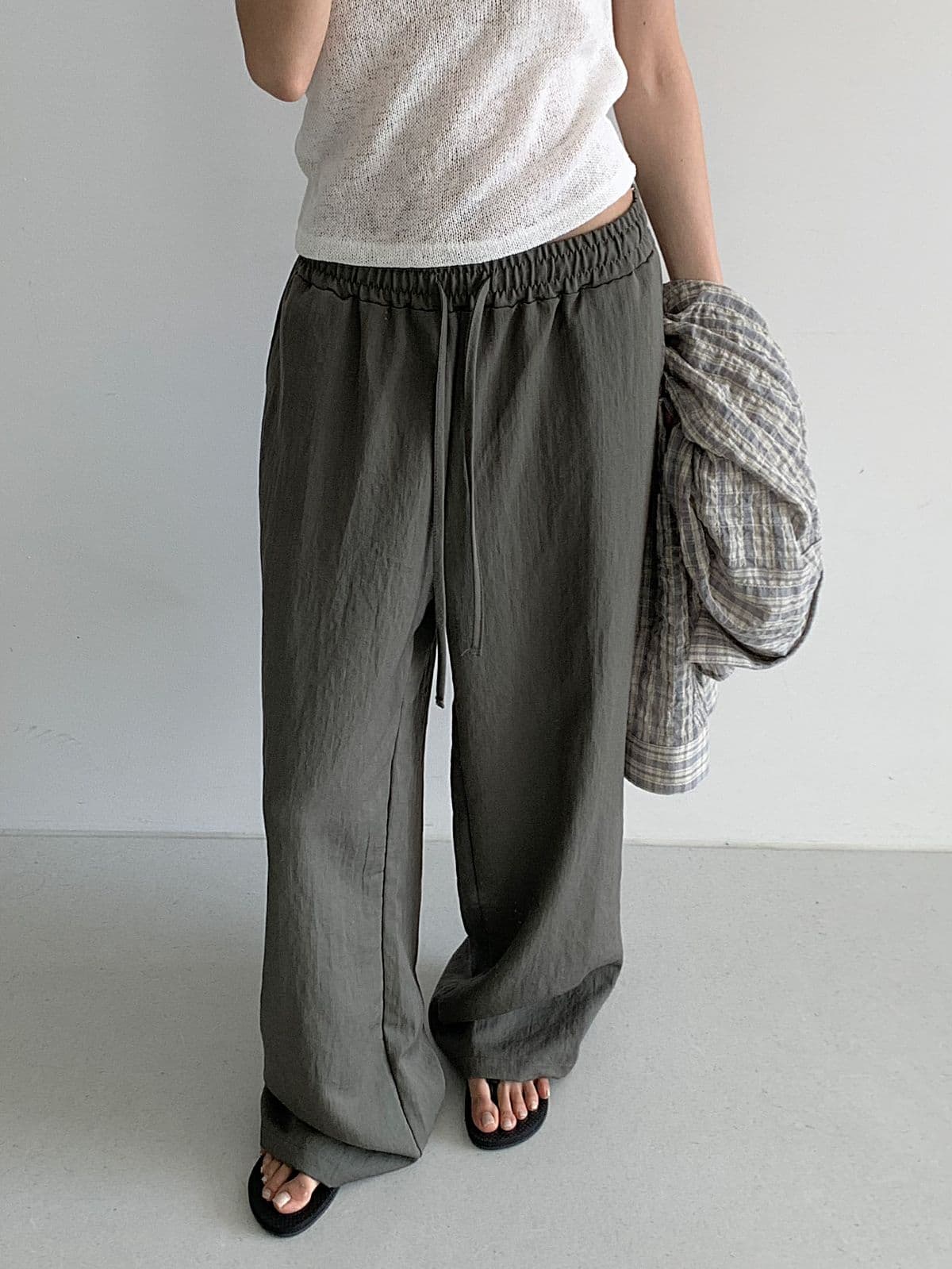 Slub banding pants - 이미지 4