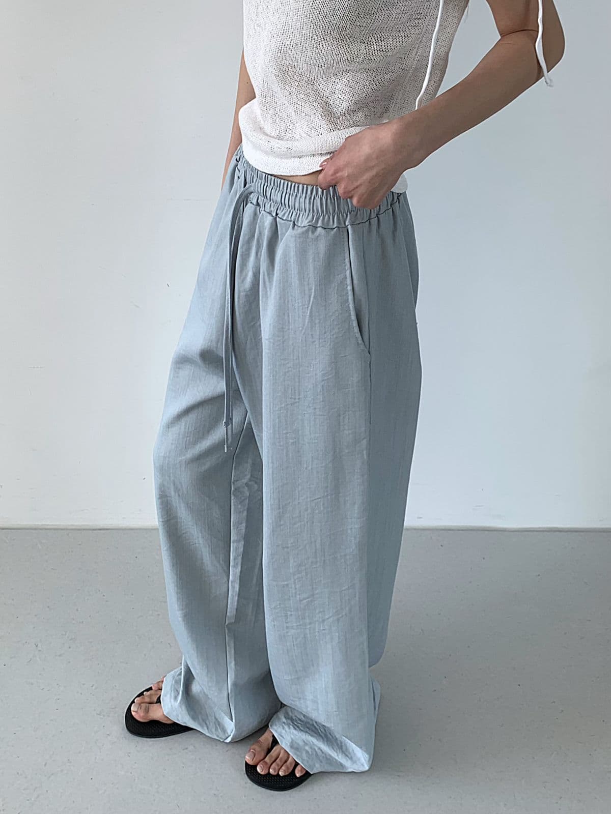Slub banding pants - 이미지 5