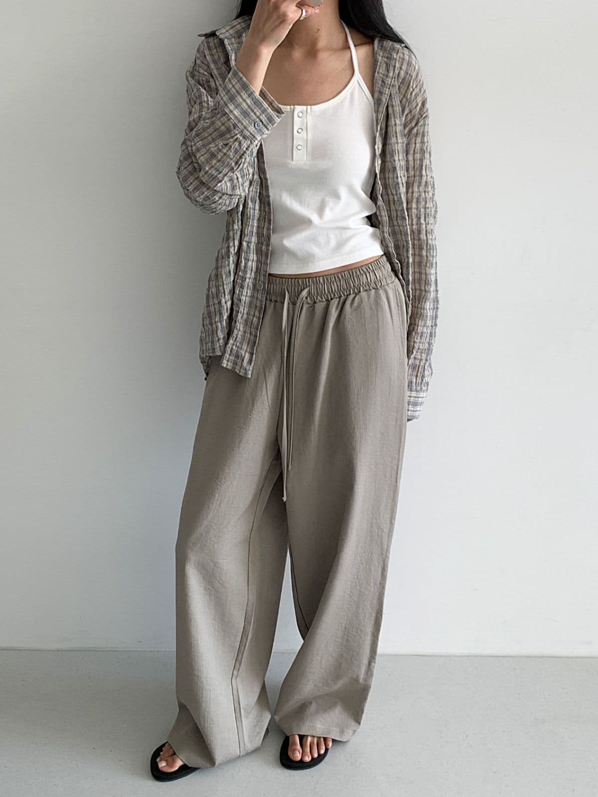 Slub banding pants - 이미지 7