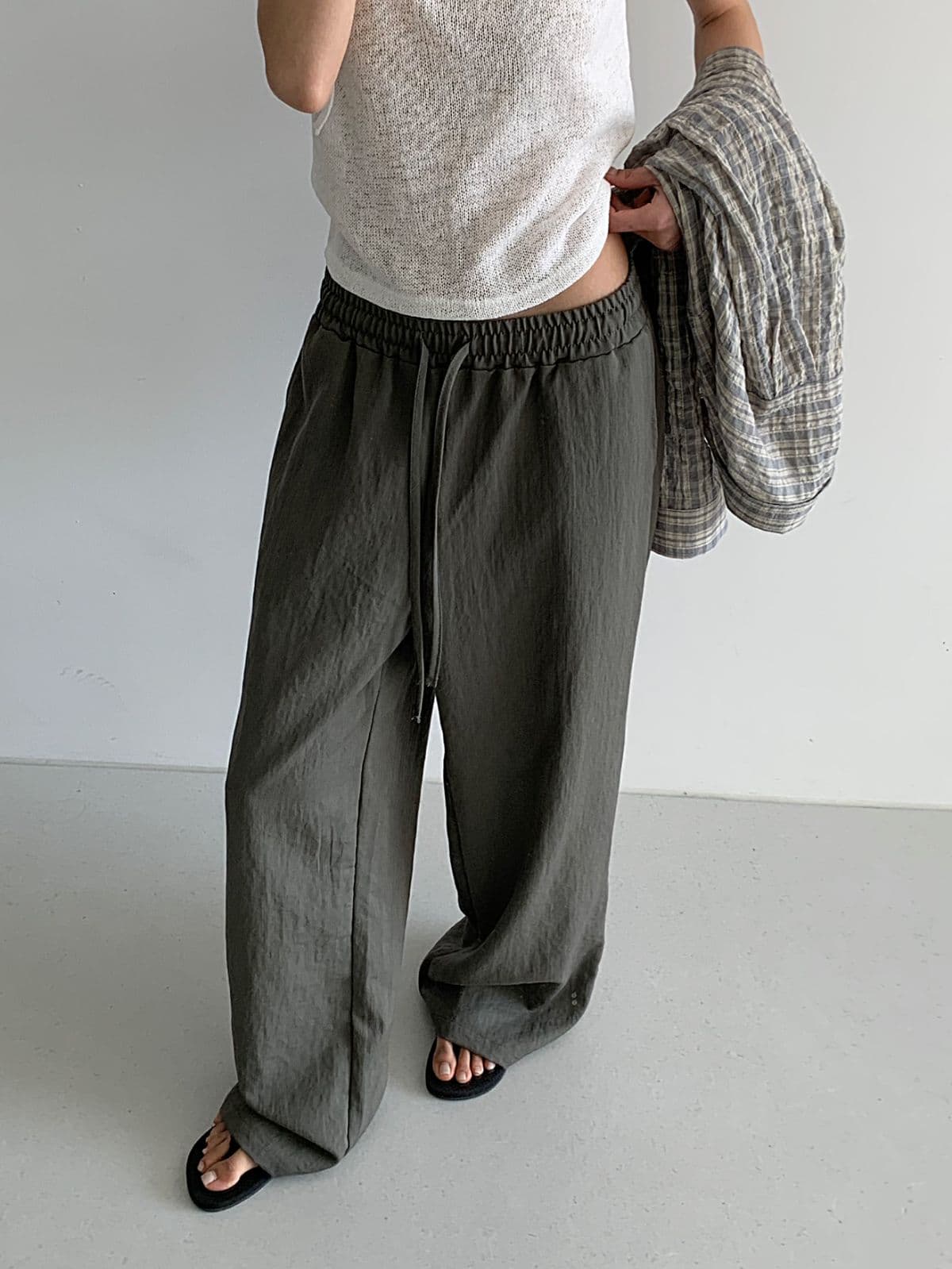 Slub banding pants - 이미지 8