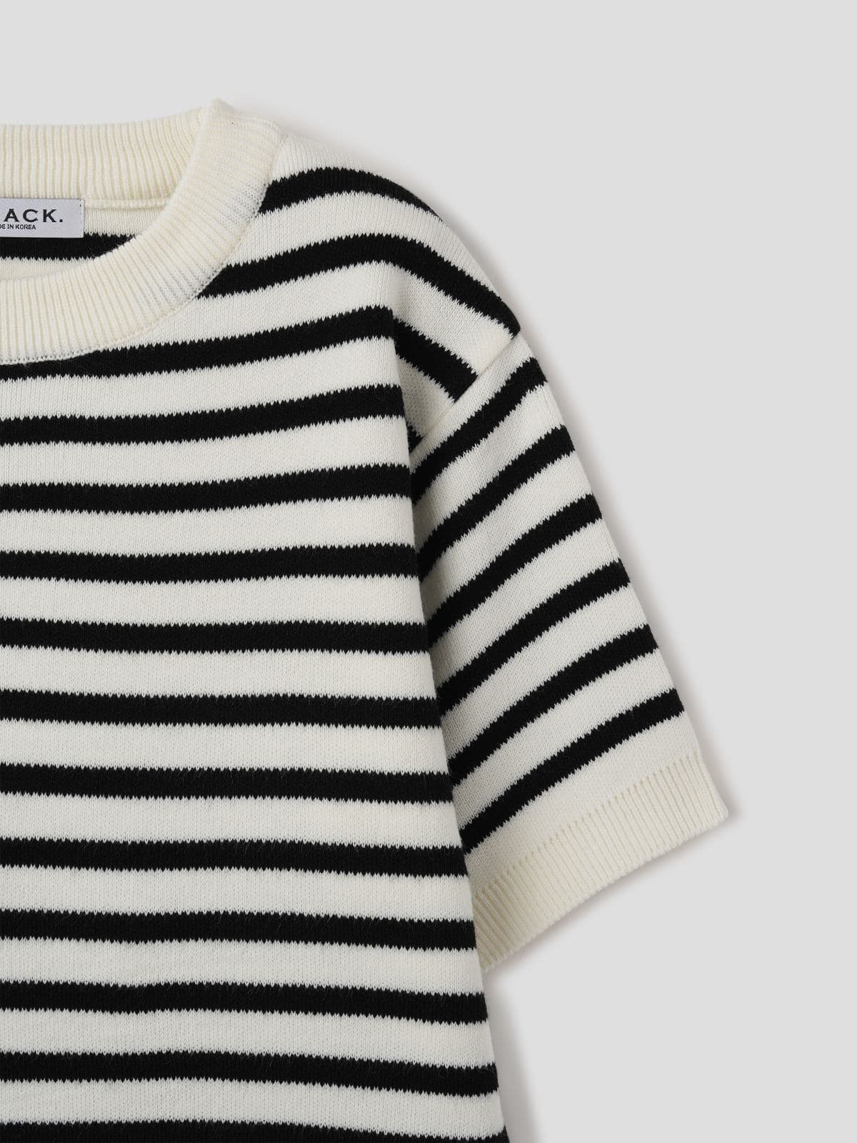 Women's Small Stripe R Short Sleeve Knit - 이미지 4
