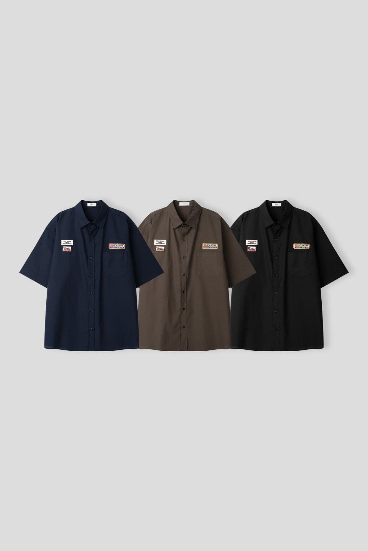 Linen wide patch shirt - 이미지 4
