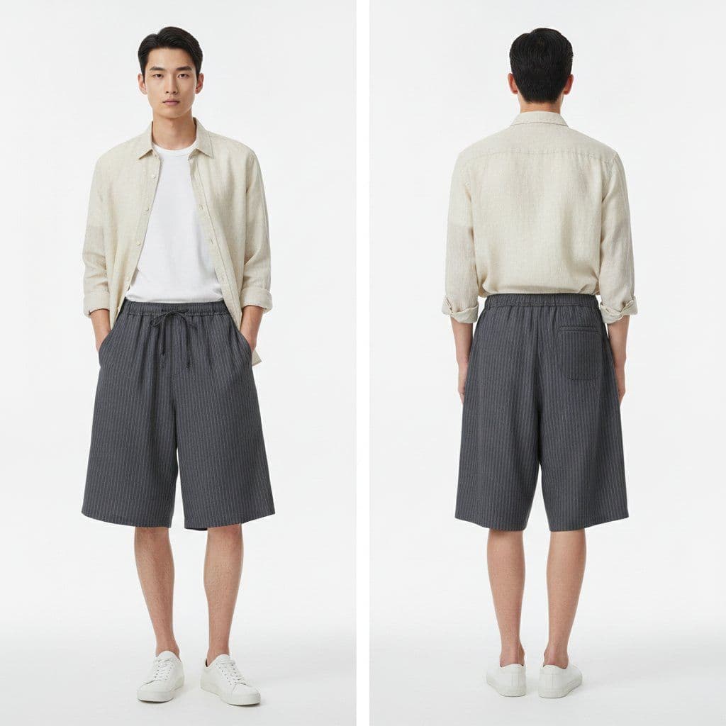 Bermuda striped pants - 이미지 1