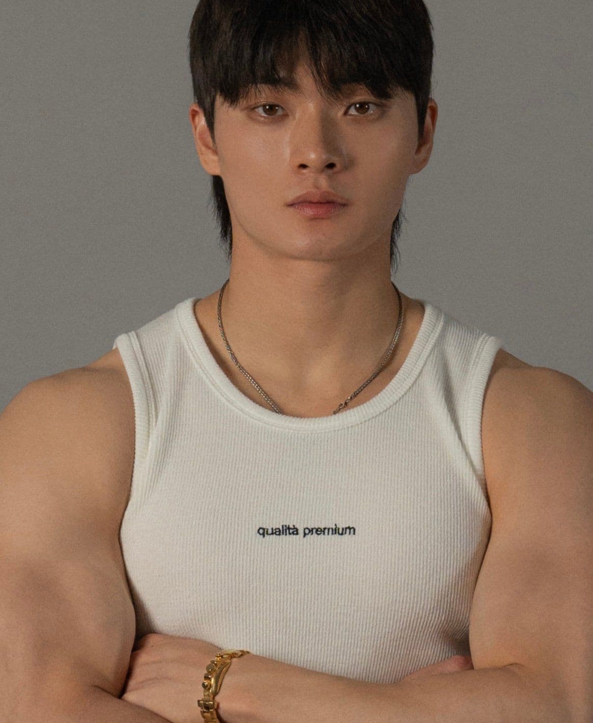 Ribbed Spandex Lettering Men's Sleeveless Tank Top - 이미지 3