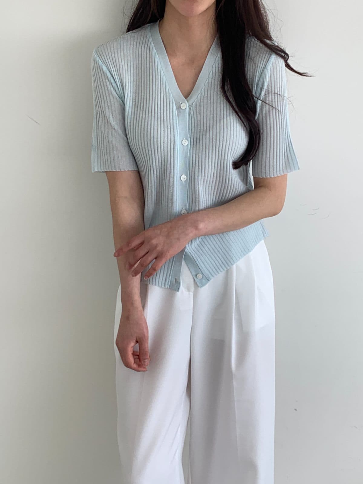 Mohico rib short sleeve Y - 이미지 3