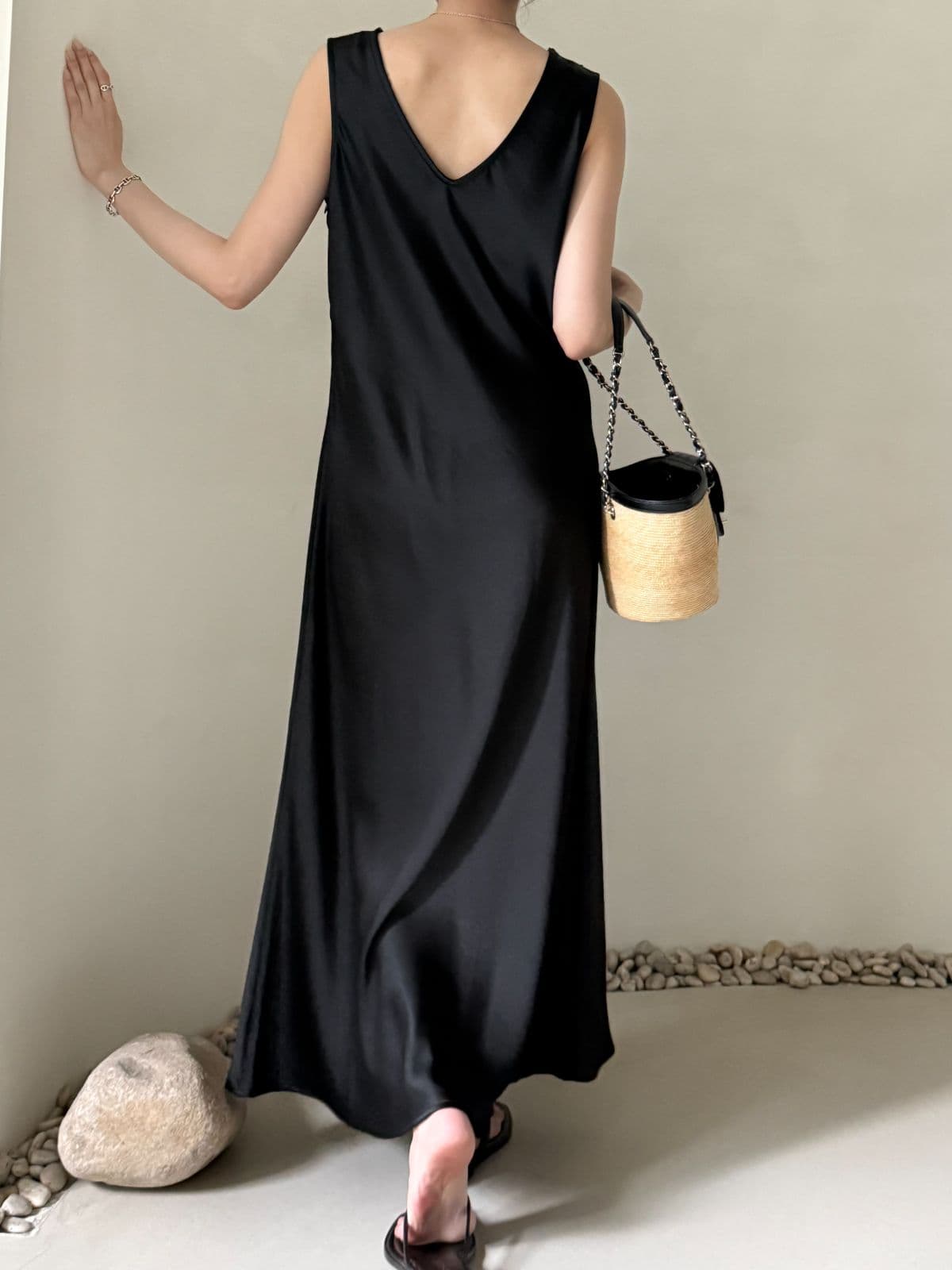 Satin dressy dress - 이미지 3