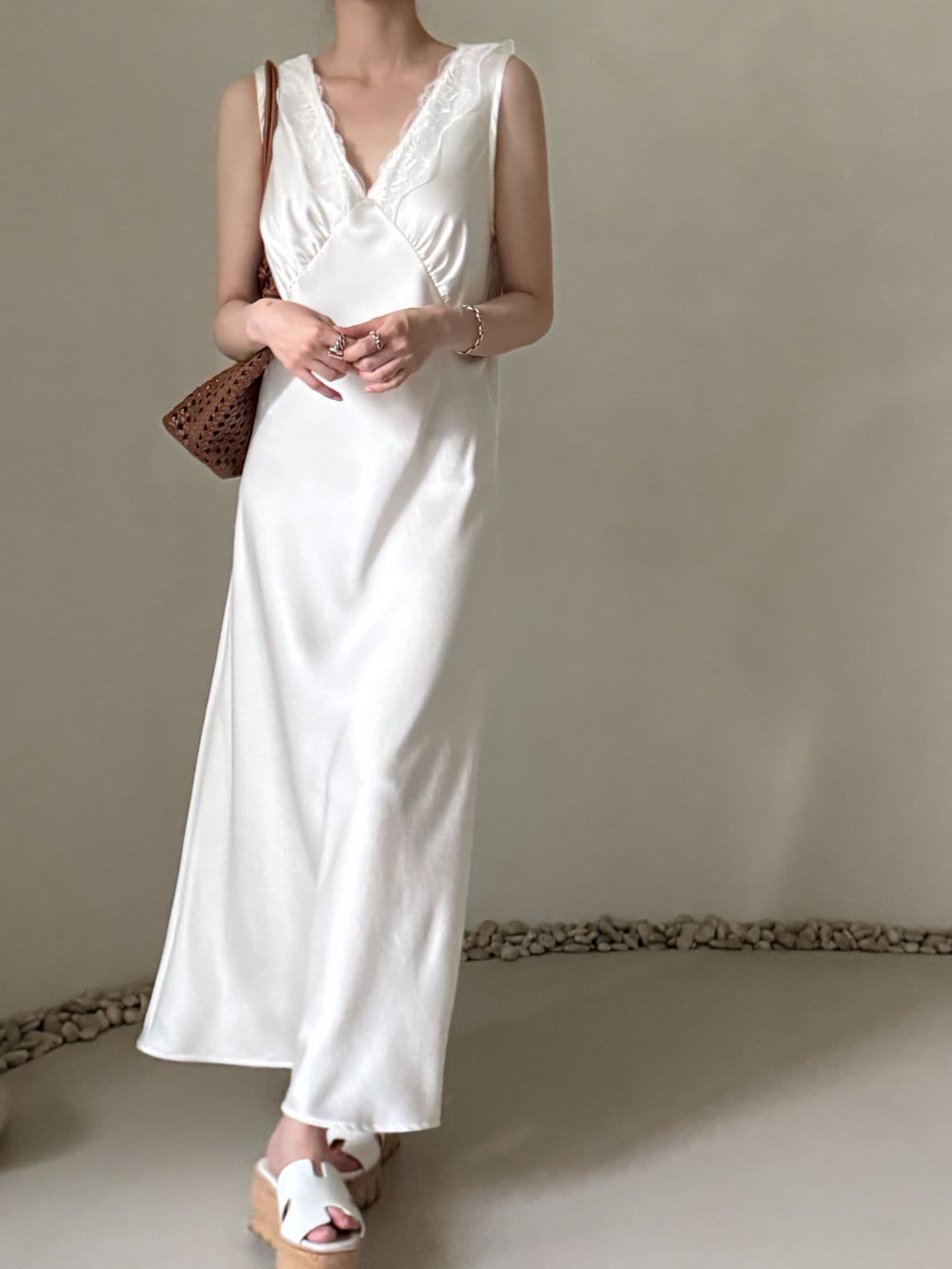 Satin dressy dress - 이미지 6