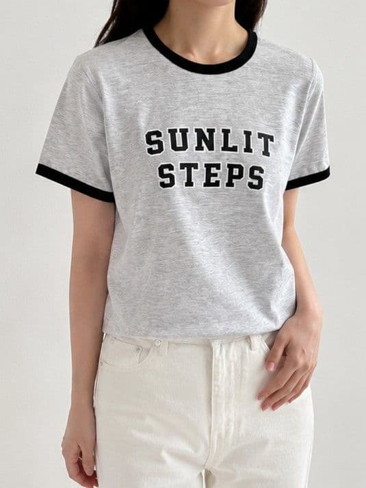 Sunlit Color Block Short Sleeve T-shirt - 이미지 2