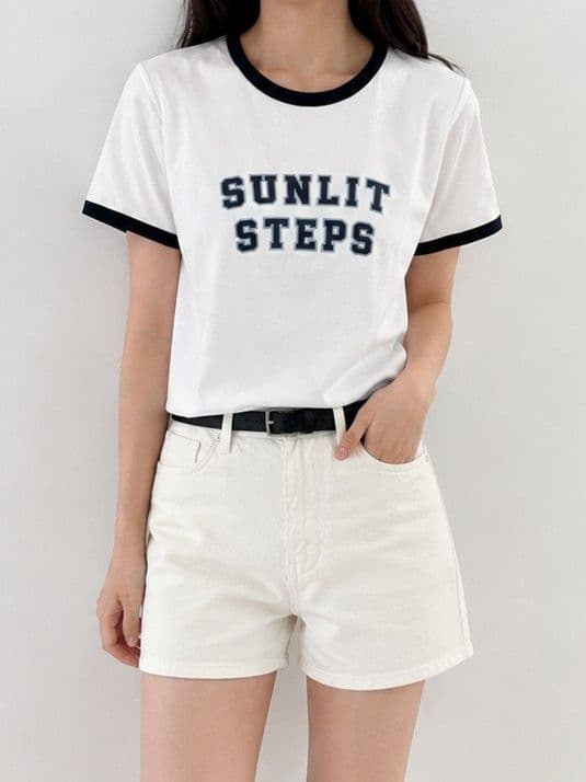 Sunlit Color Block Short Sleeve T-shirt - 이미지 5