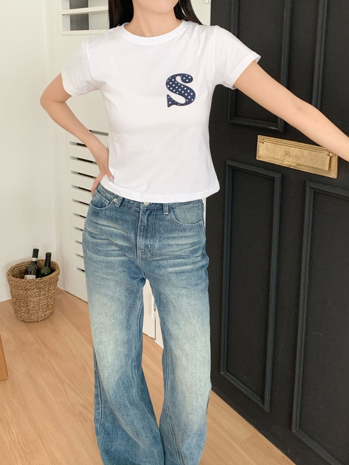 S-Dot Slim Short Sleeve T-shirt - 이미지 1