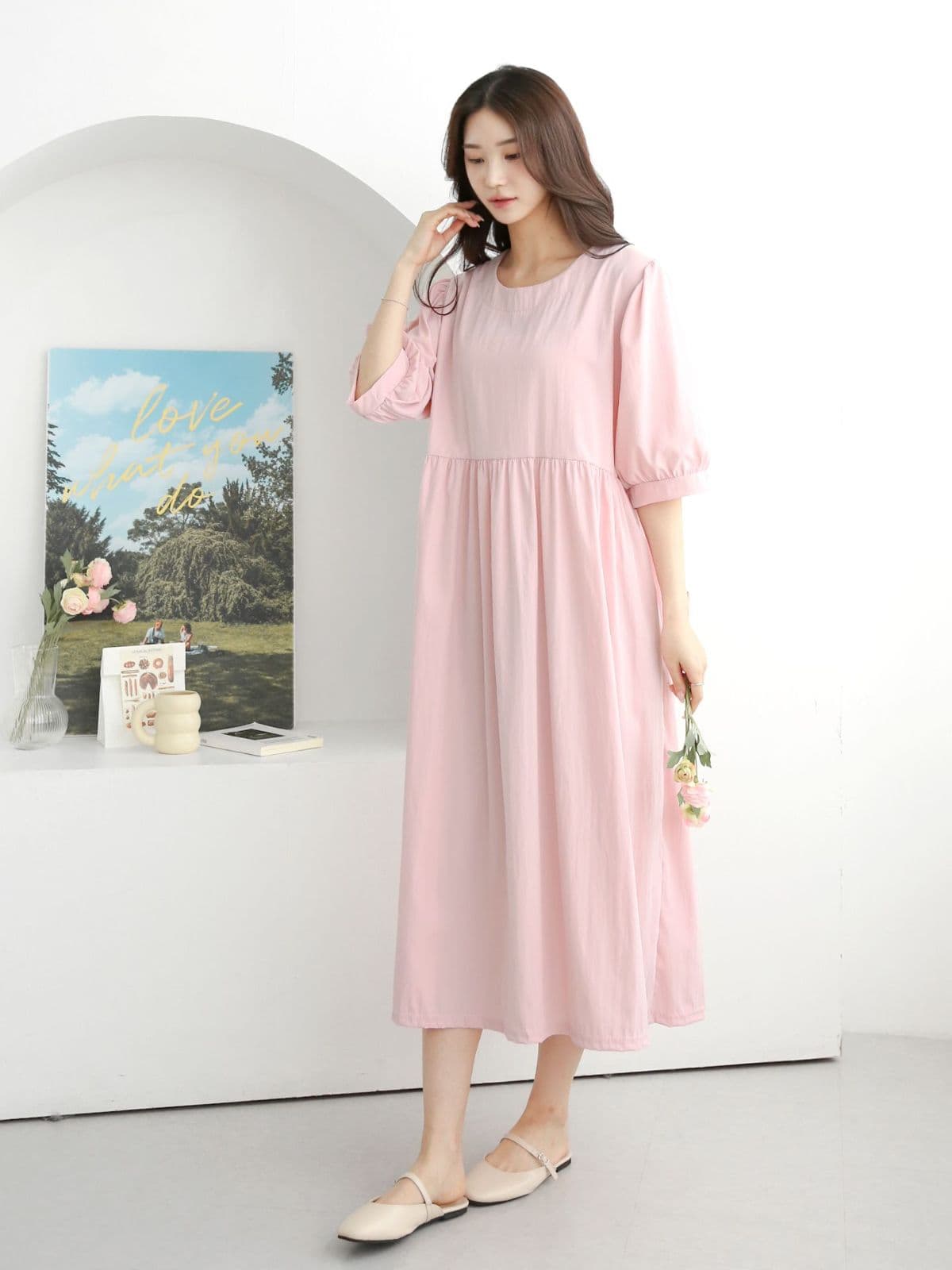 Perfume Short Sleeve Dress - 이미지 15