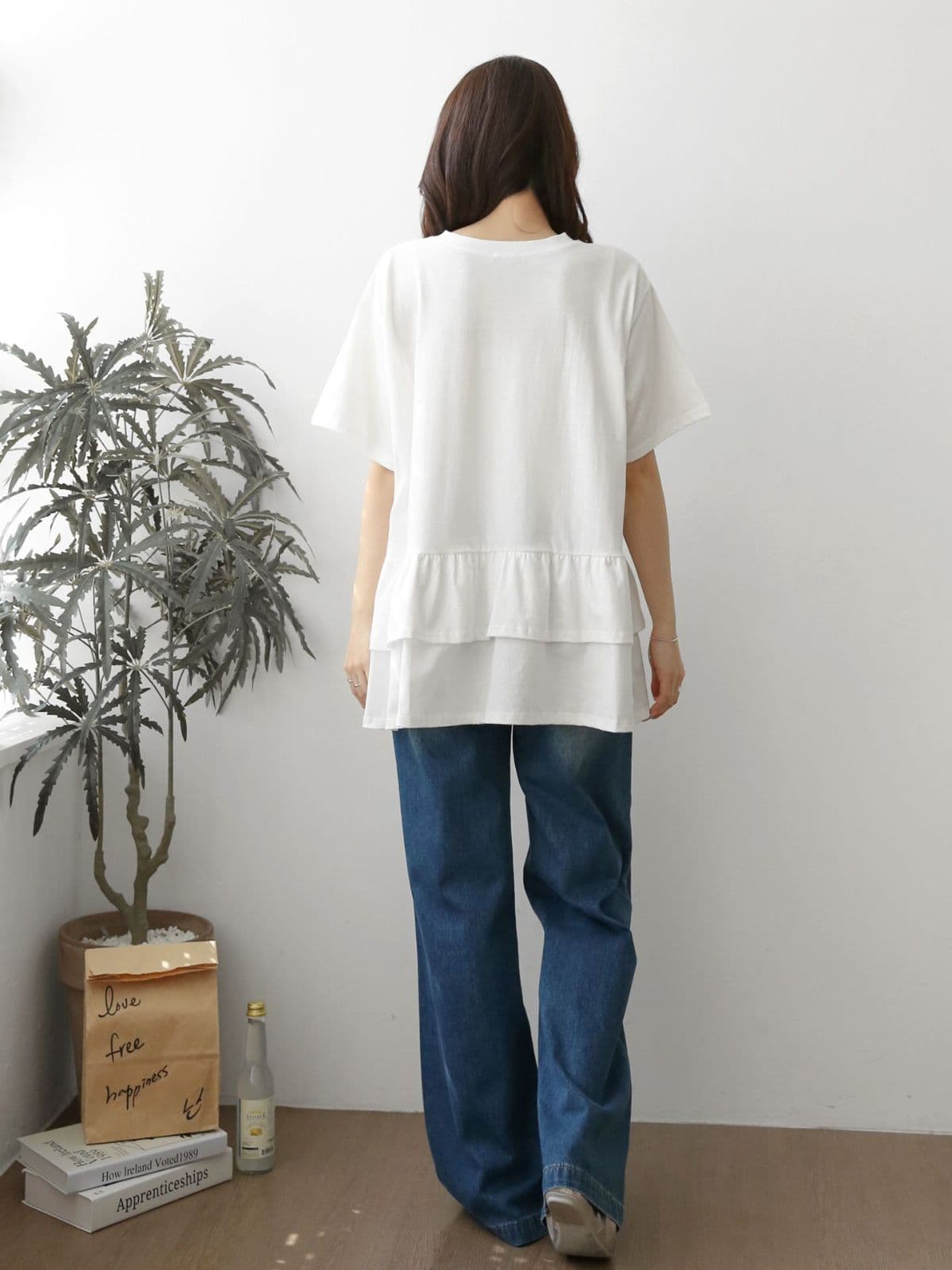 2-Tier Ruffle Boxy Short Sleeve T-Shirt - 이미지 6