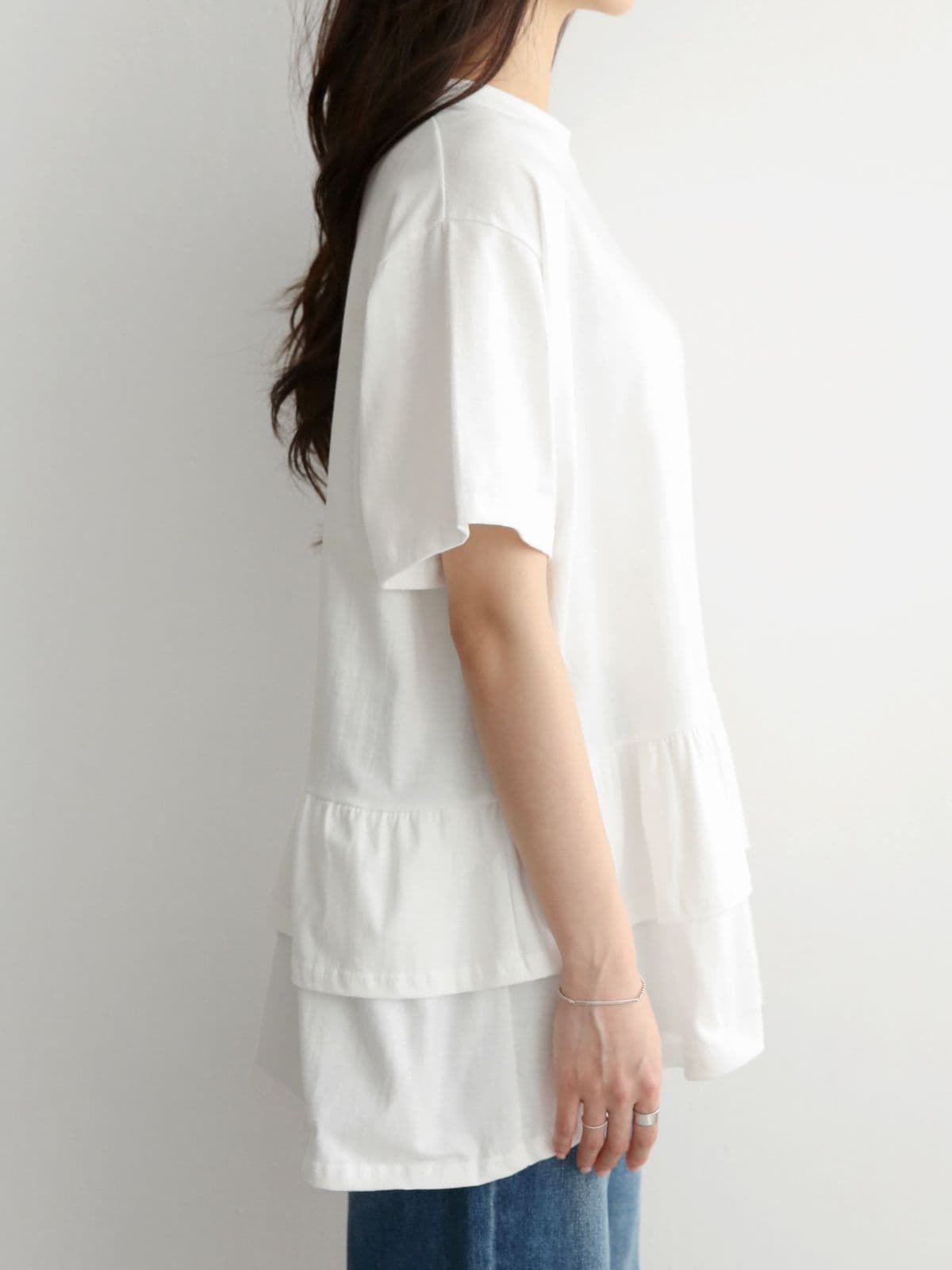 2-Tier Ruffle Boxy Short Sleeve T-Shirt - 이미지 9