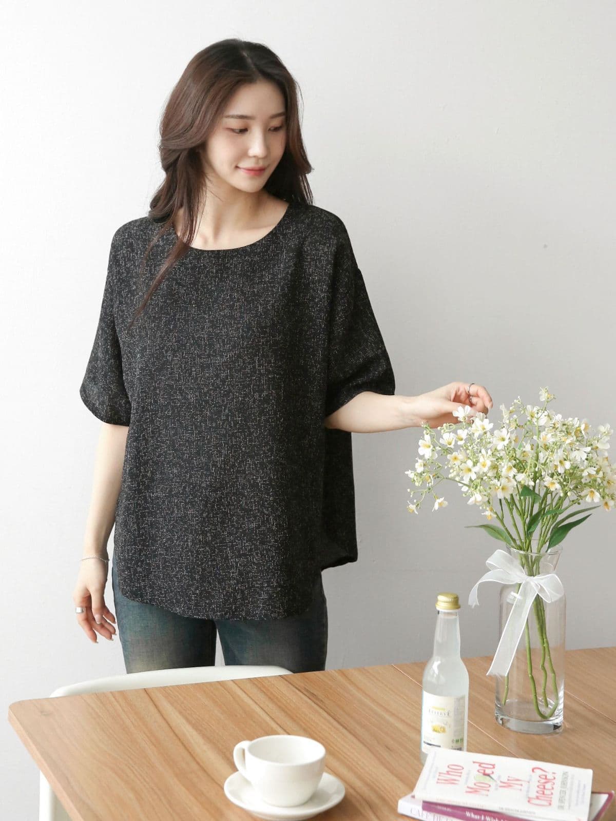 Tweed Boxy T-shirt - 이미지 6